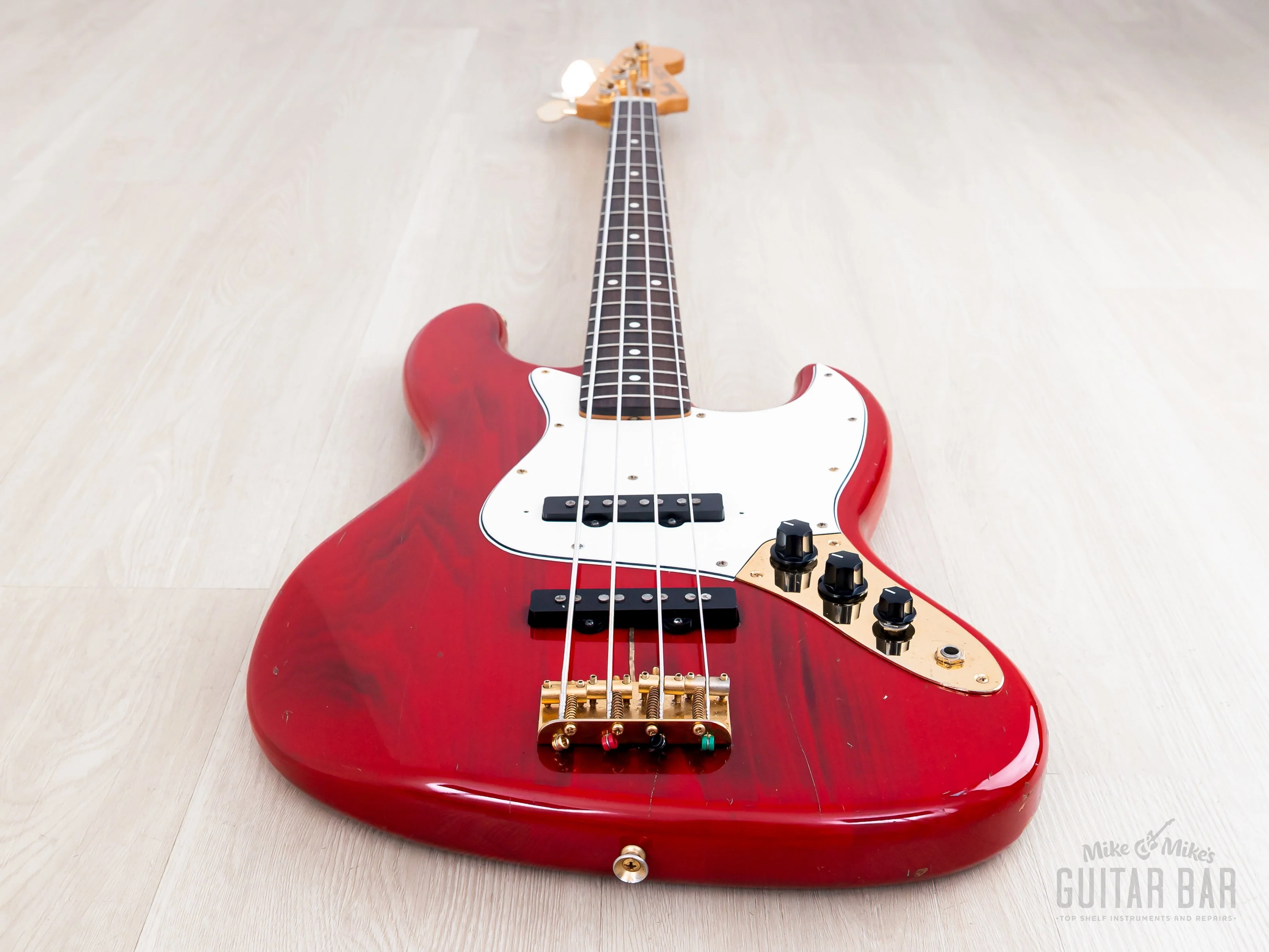 1993 Fender Custom Edition Jazz Bass JB62G-70 Charcoal Red w/ Gold Hardware, Japan MIJ - Image 11