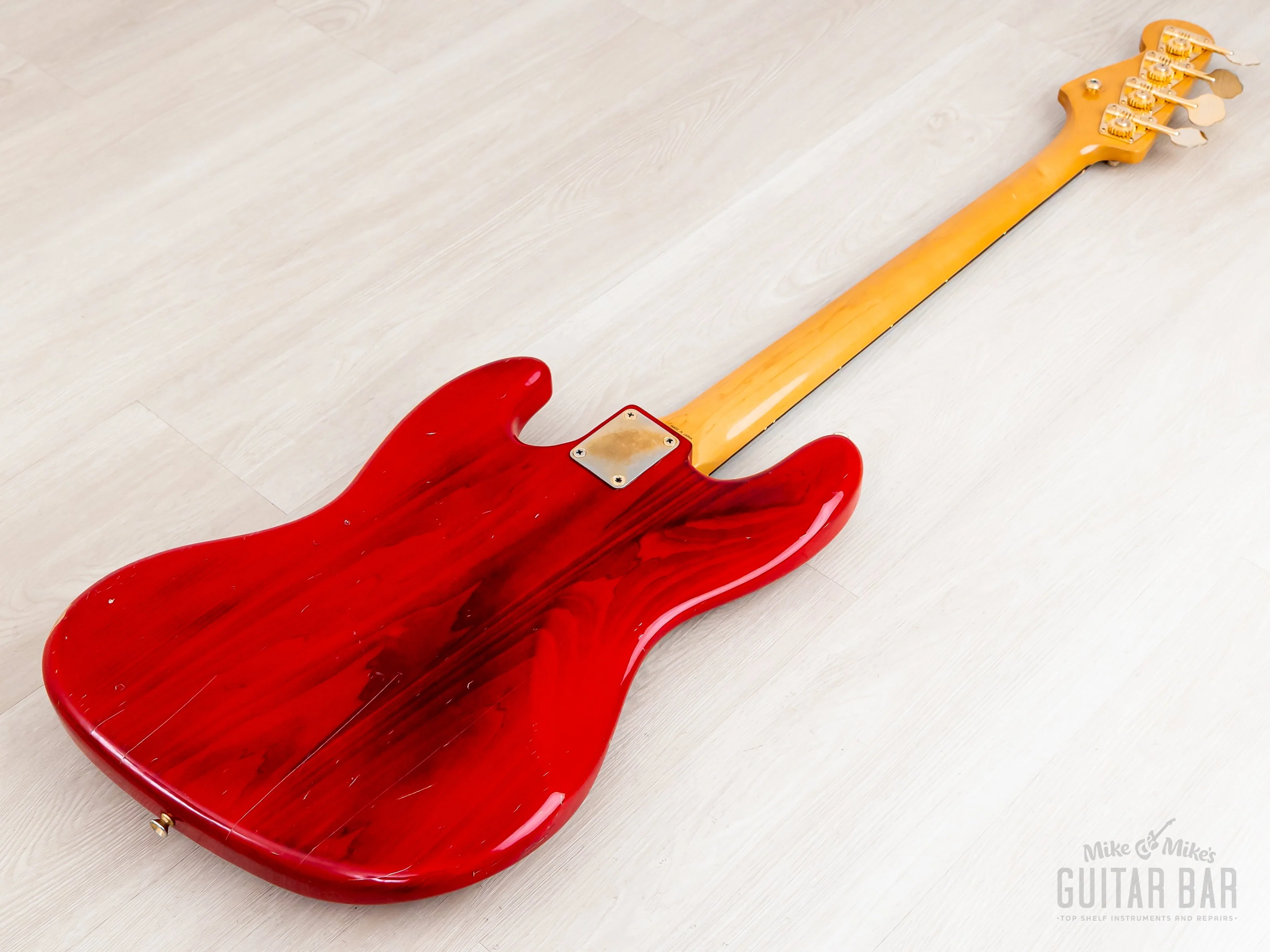 1993 Fender Custom Edition Jazz Bass JB62G-70 Charcoal Red w/ Gold Hardware, Japan MIJ - Image 14