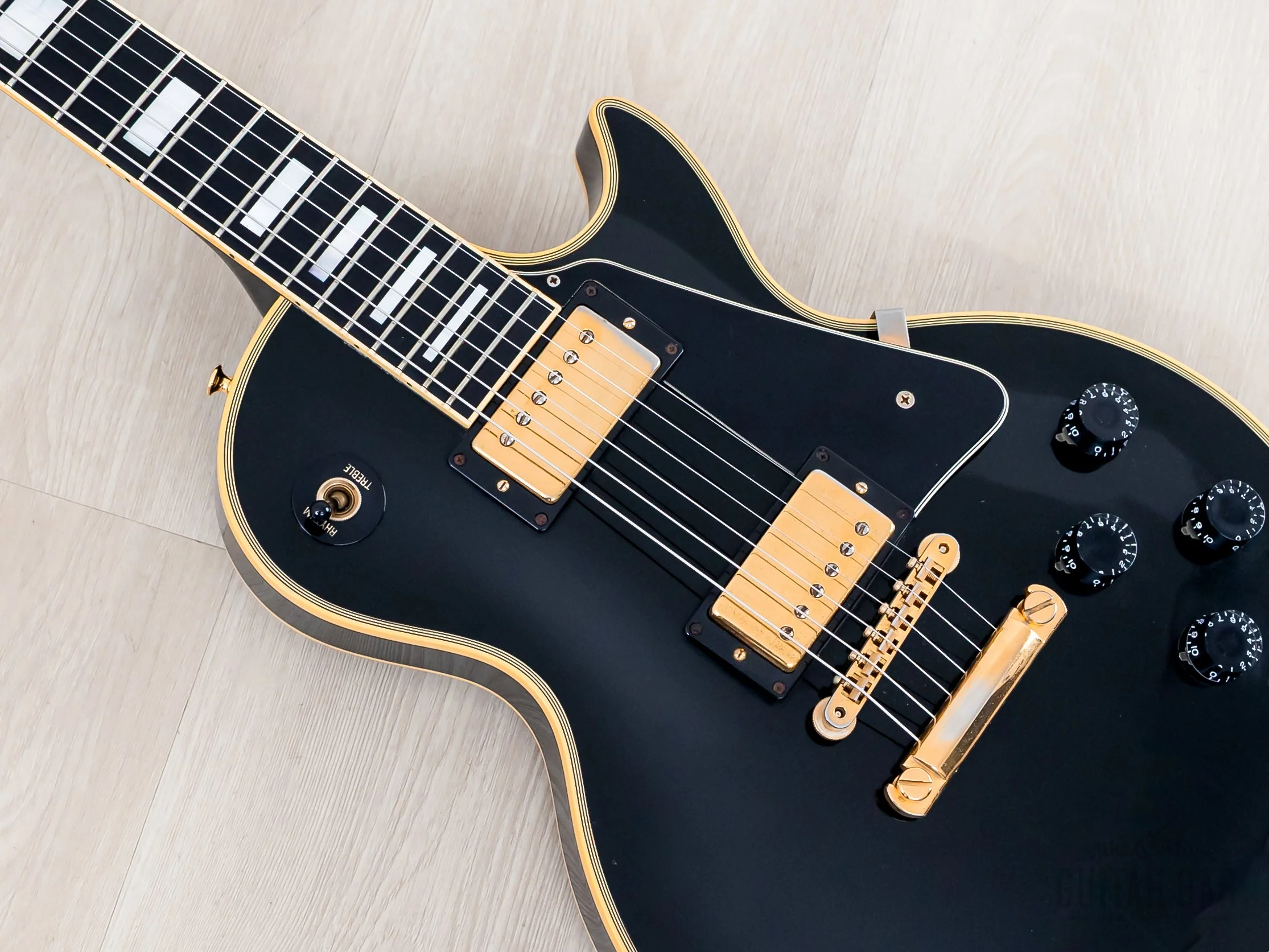1993 Gibson Historic ‘57 Les Paul Custom Black Beauty LPB7 w/ '57 Classic PAFs & Case - Image 7
