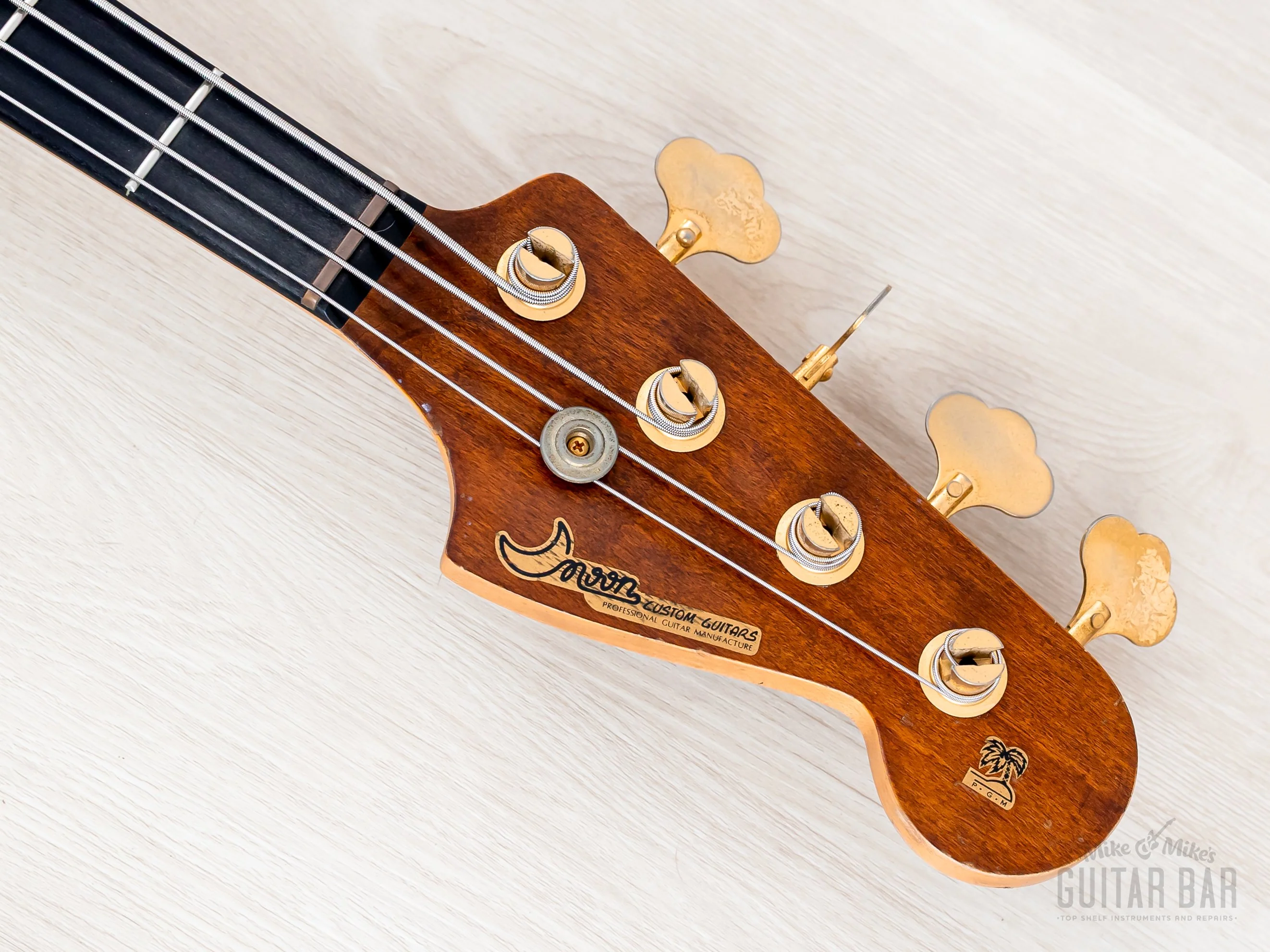 1993 PGM Moon Woody Series J-J-185 EMG Walnut Vintage Jazz Bass w/ Active EQ, Japan - Image 4