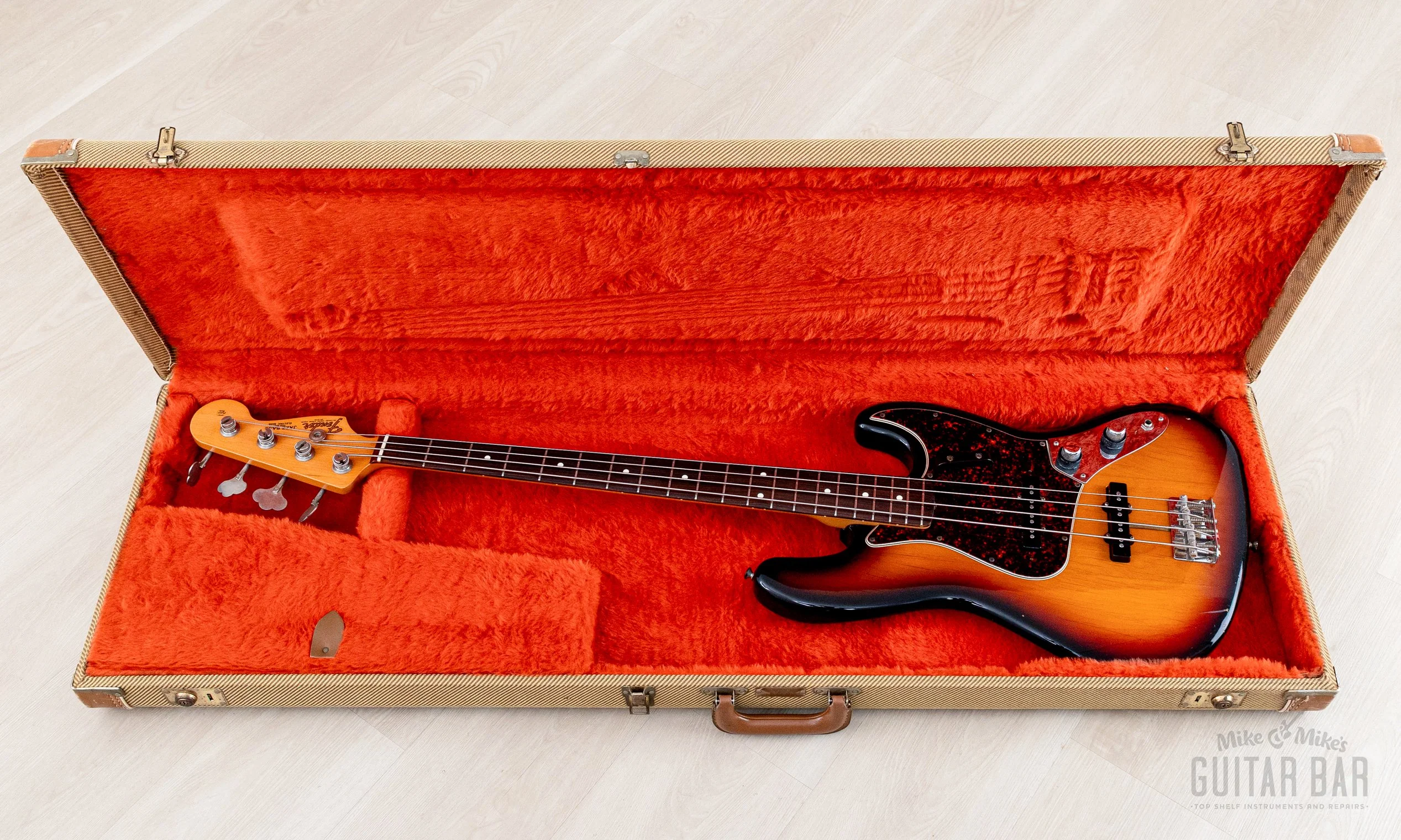 1994 Fender American Vintage ‘62 Jazz Bass Stack Knob Sunburst, 100% Original w/ Tweed Case - Image 22