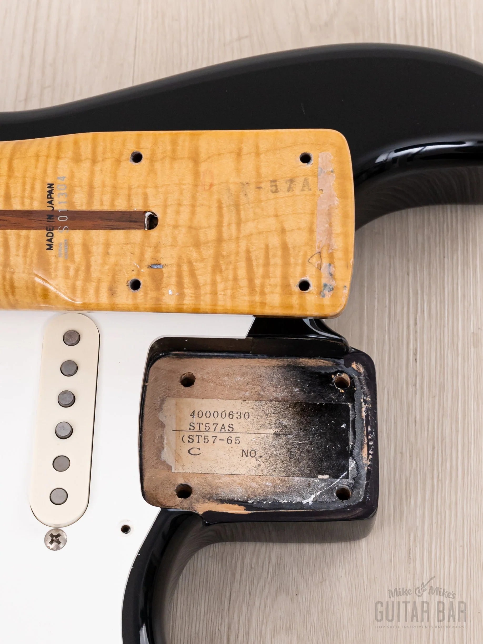 1994 Fender Stratocaster ‘57 Vintage Reissue 40th Anniversary ST57-65AS Foto Flame Black, Japan MIJ - Image 15