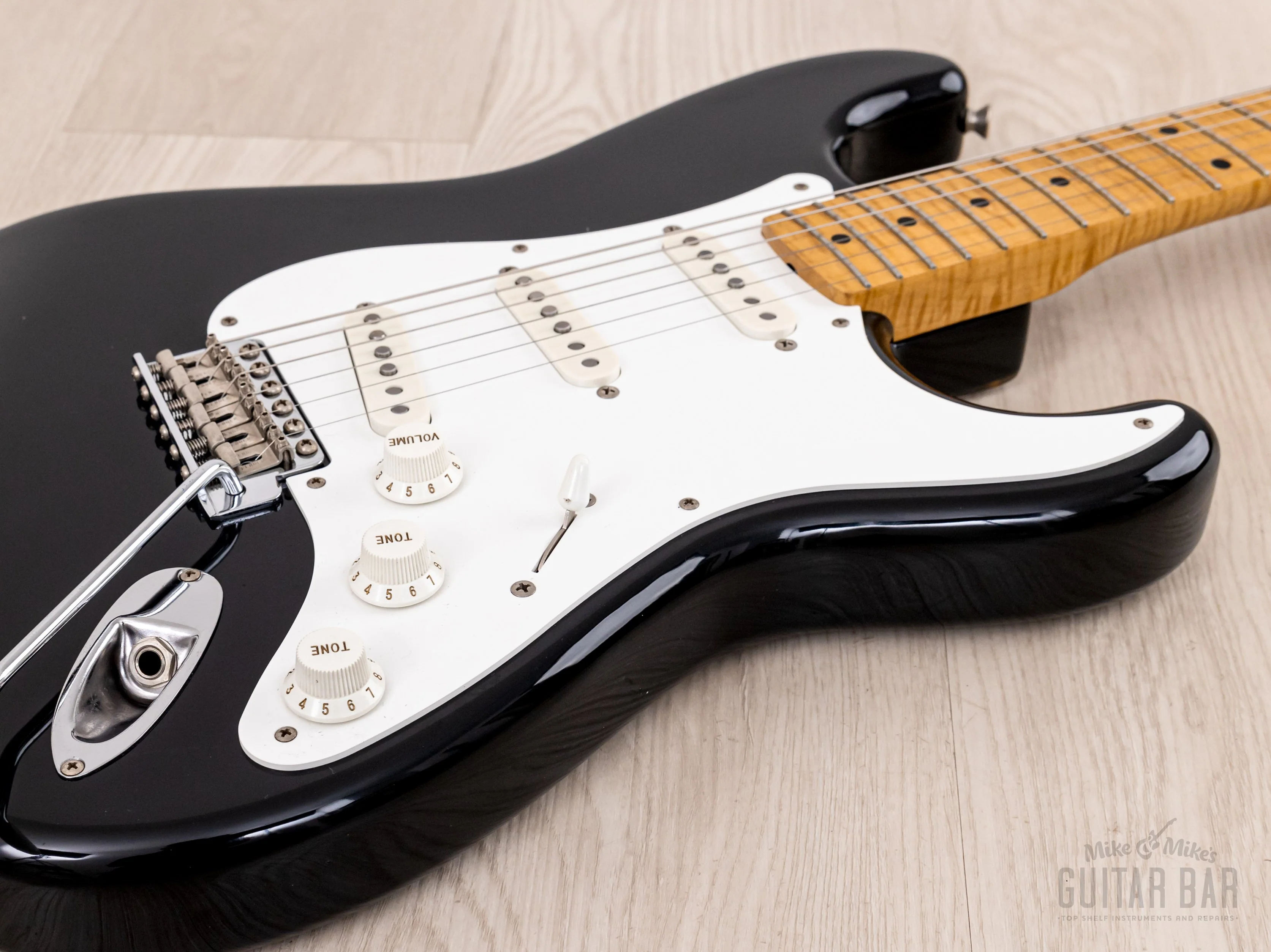 1994 Fender Stratocaster ‘57 Vintage Reissue 40th Anniversary ST57-65AS Foto Flame Black, Japan MIJ - Image 6