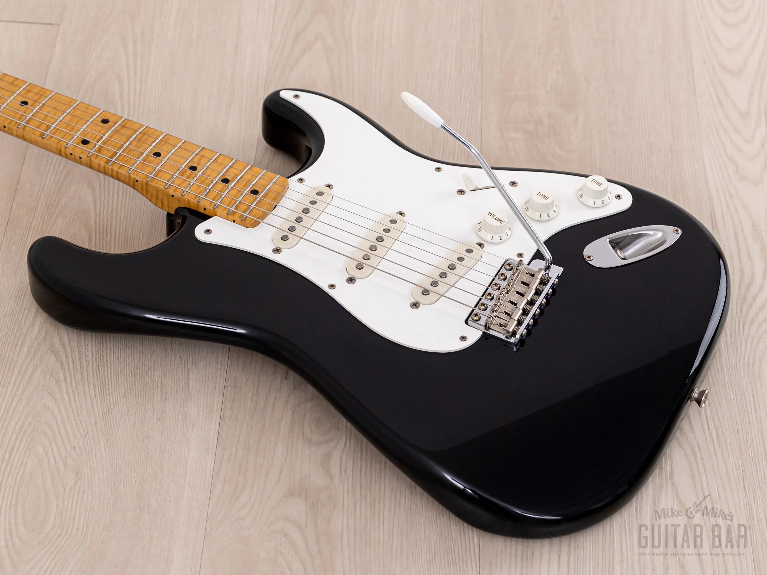 1994 Fender Stratocaster ‘57 Vintage Reissue 40th Anniversary ST57-65AS Foto Flame Black, Japan MIJ - Image 9