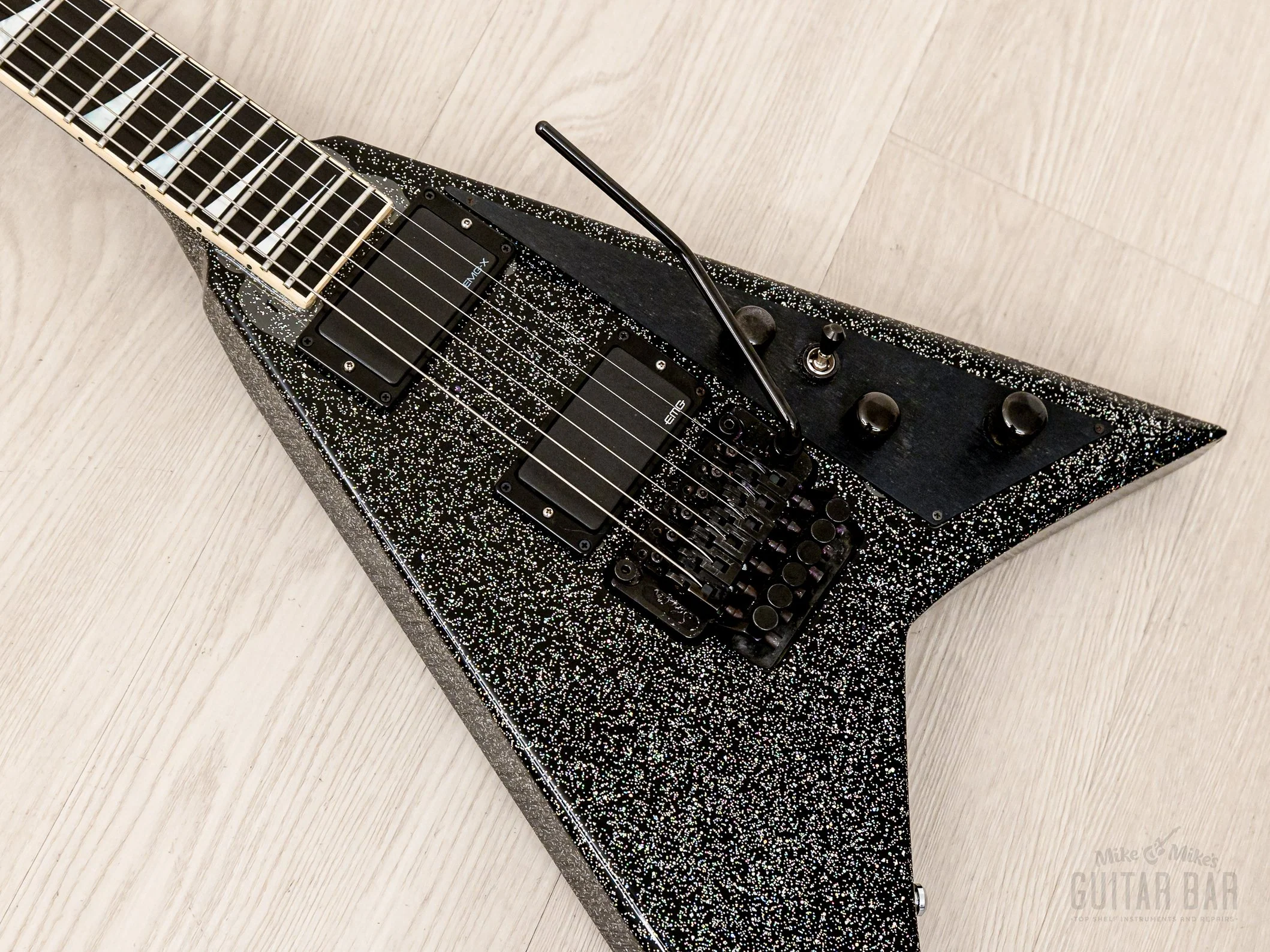 1994 Jackson USA Randy Rhoads RR1 Flying V Holoflake w/ EMG, Case - Image 7