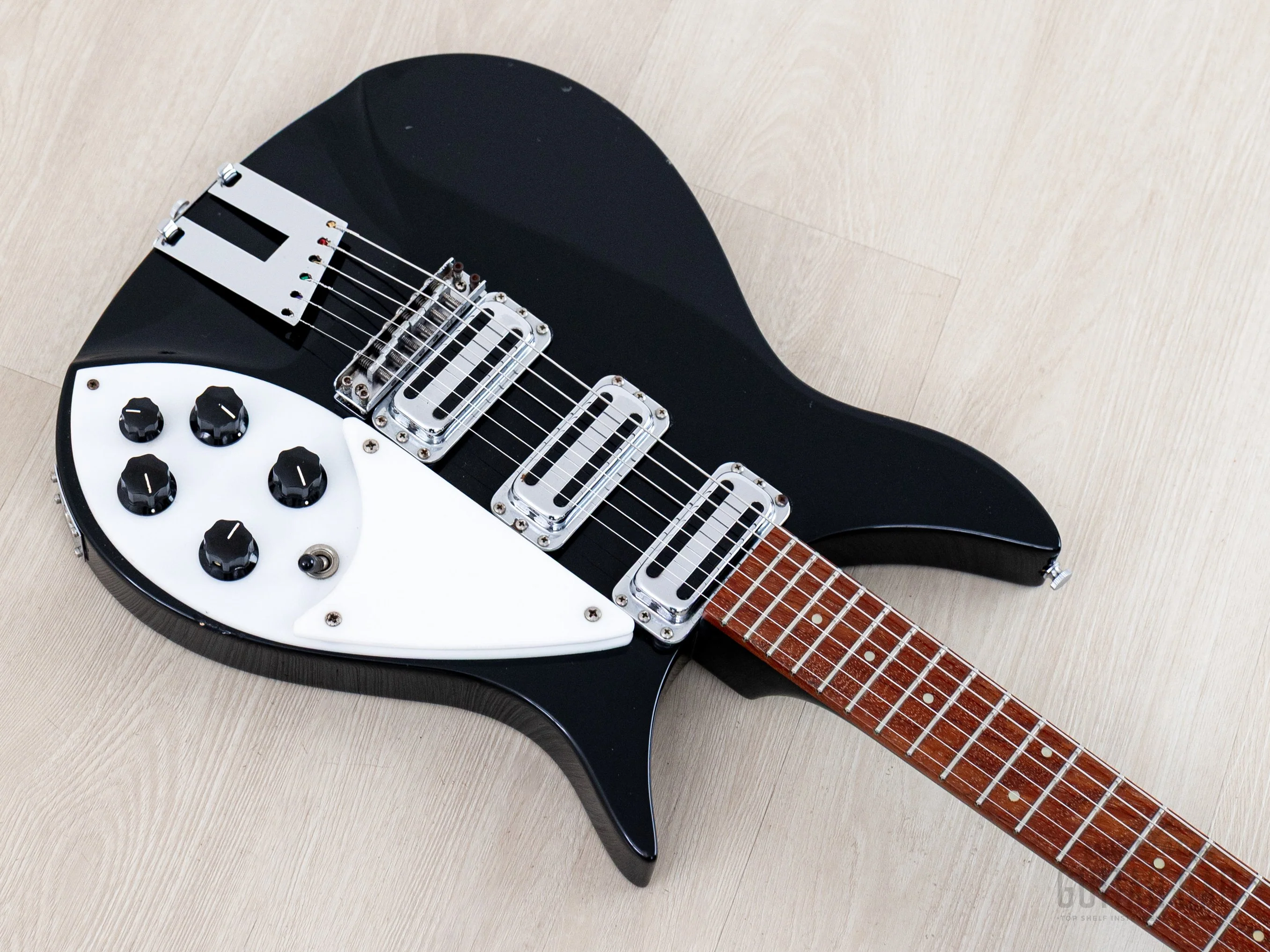 1994 Rickenbacker 350V63 Liverpool Jetglo, Full Scale w/ Hot Toaster Top Pickups, Case - Image 8