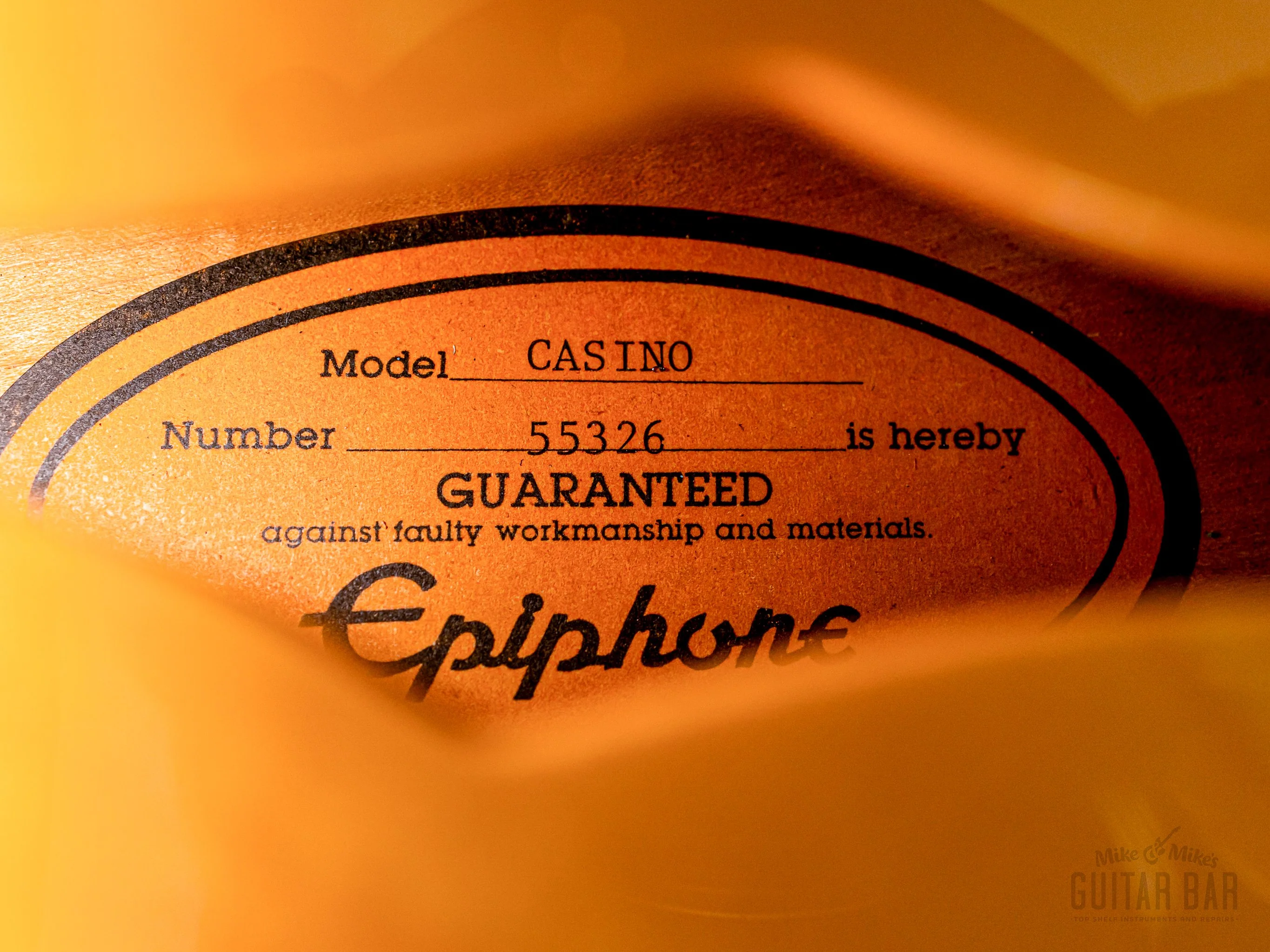 1995 Epiphone Casino Natural Near-Mint, Pre-Elitist Revolution, Japan Terada - Image 6