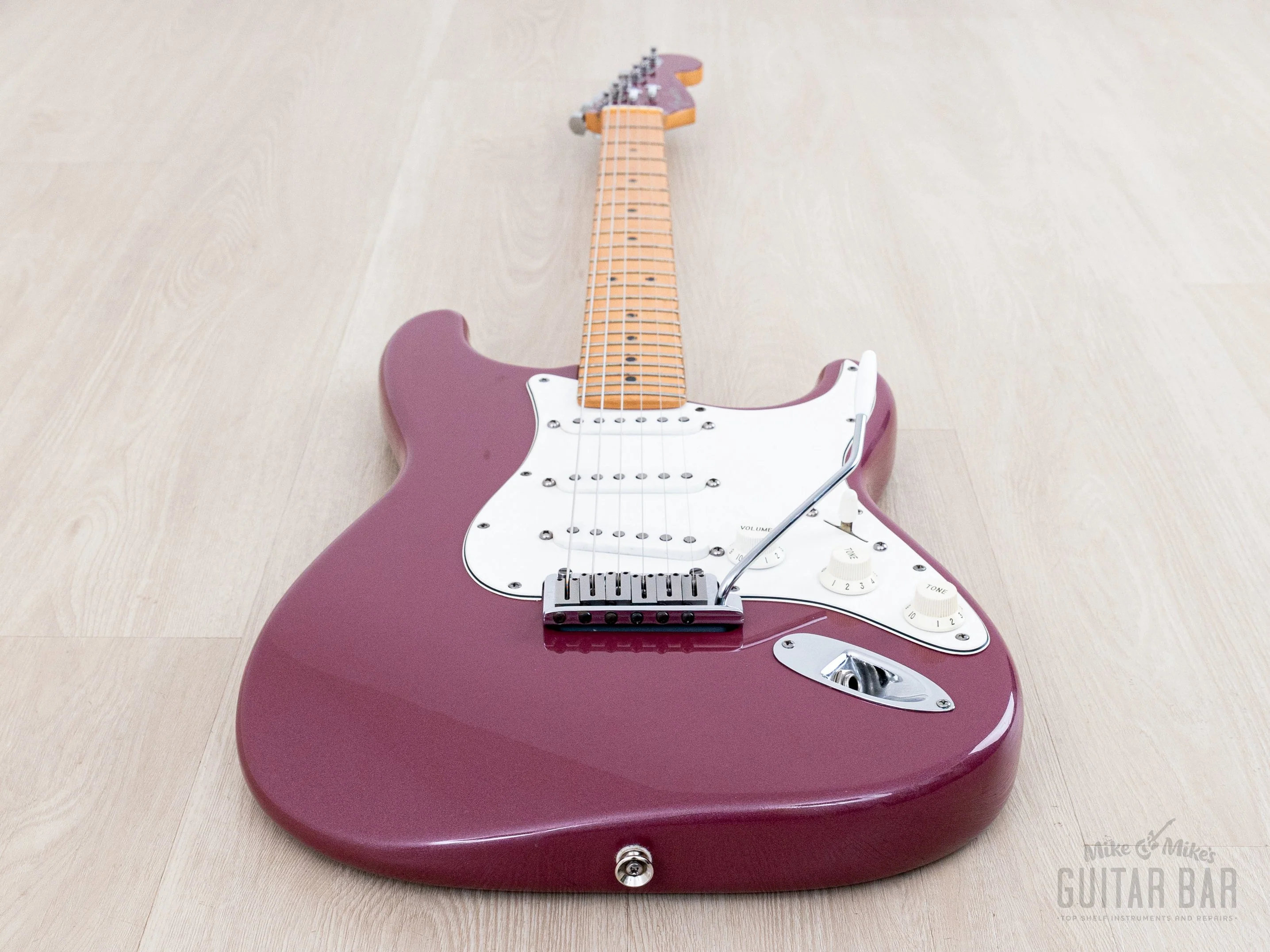 1995 Fender American Standard Stratocaster Burgundy Mist + Headstock, Near-Mint w/ TBX, Case - Image 11