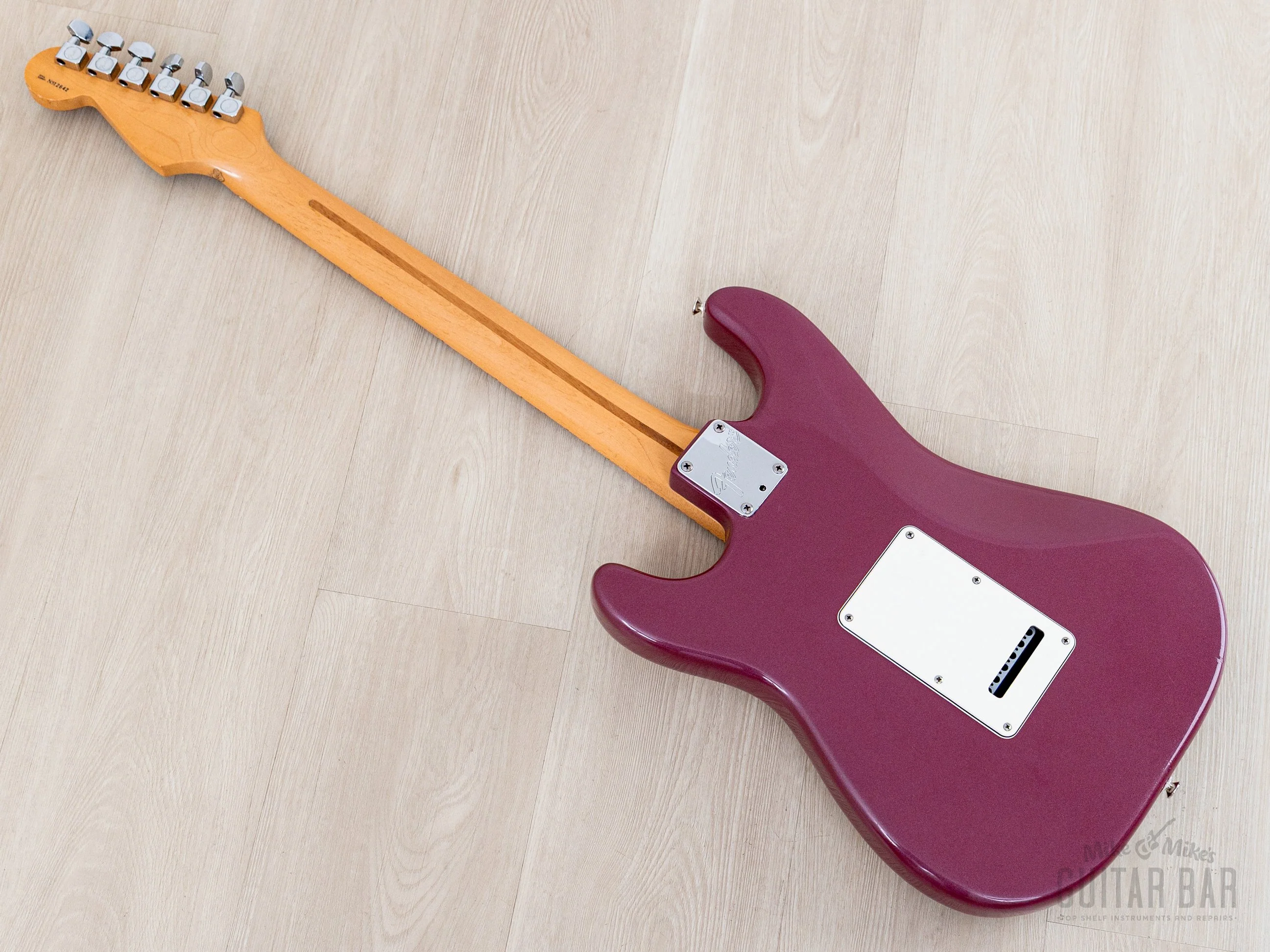 1995 Fender American Standard Stratocaster Burgundy Mist + Headstock, Near-Mint w/ TBX, Case - Image 13