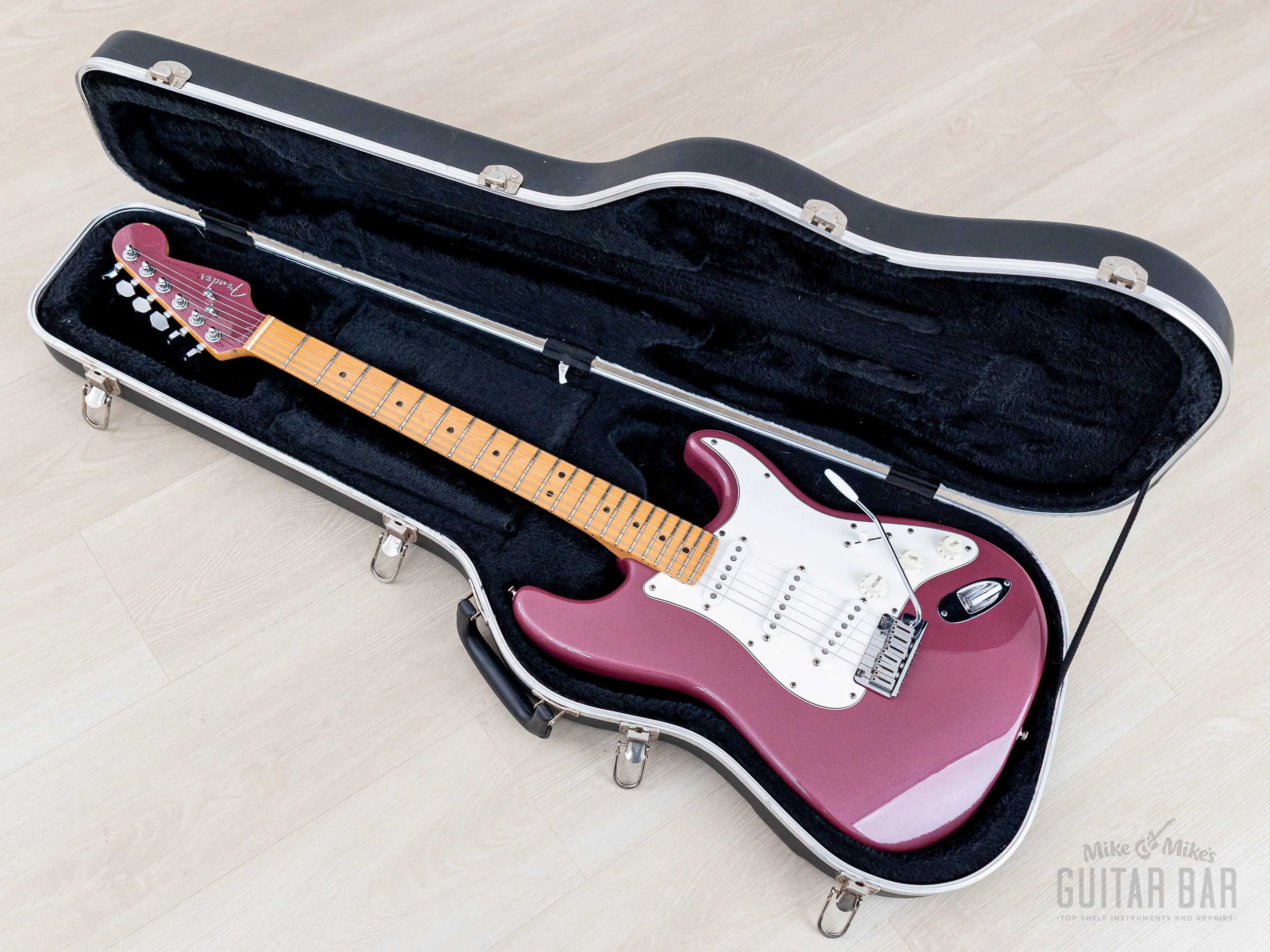 1995 Fender American Standard Stratocaster Burgundy Mist + Headstock, Near-Mint w/ TBX, Case - Image 24