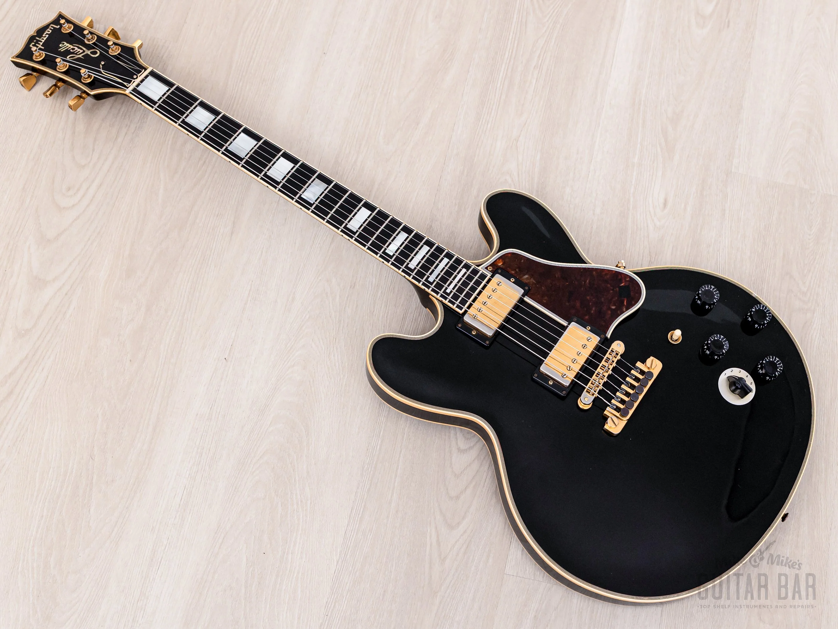 1995 Gibson BB King Lucille ES-355 Semi-Hollowbody Guitar Ebony Stereo w/ Case - Image 11