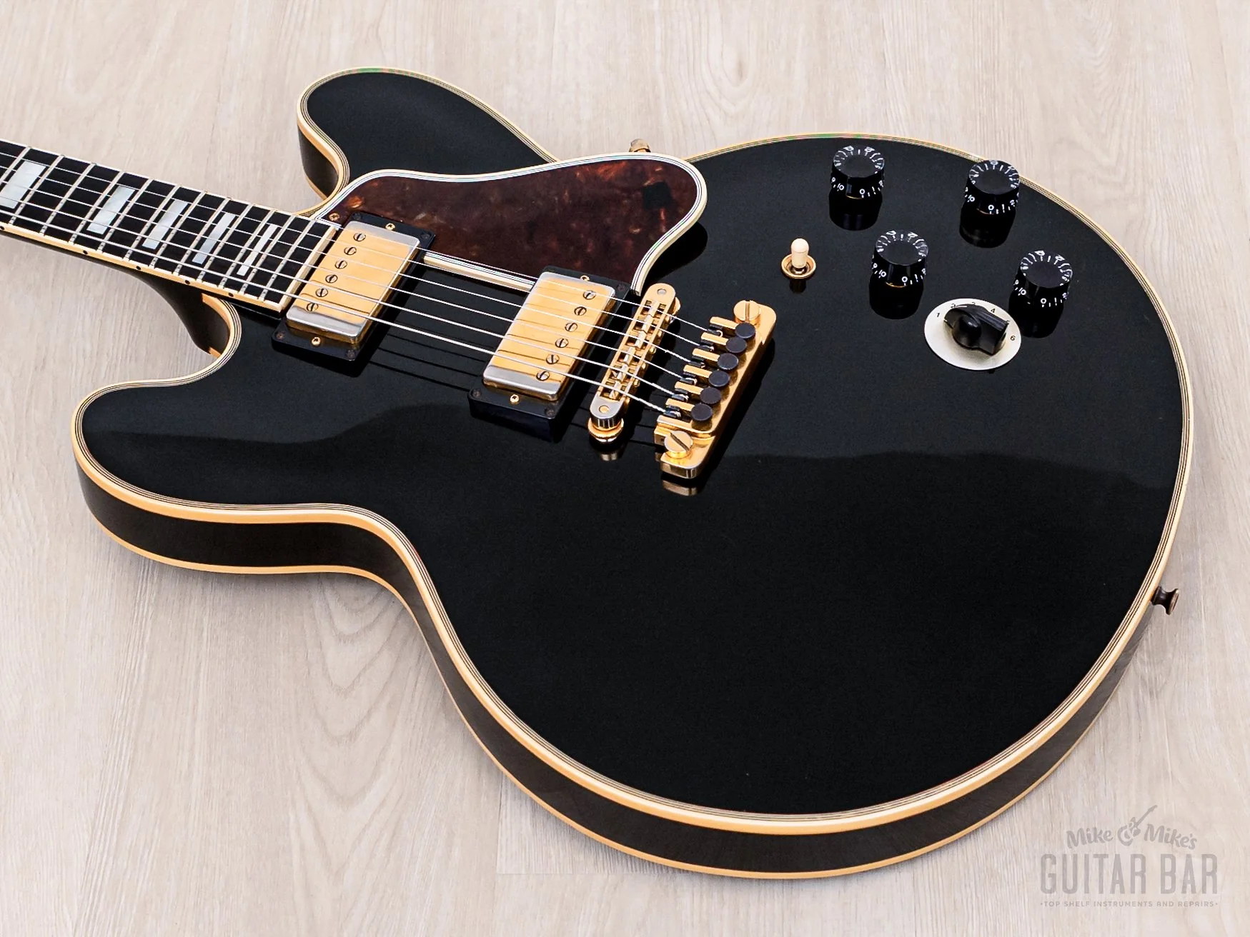 1995 Gibson BB King Lucille ES-355 Semi-Hollowbody Guitar Ebony Stereo w/ Case - Image 9