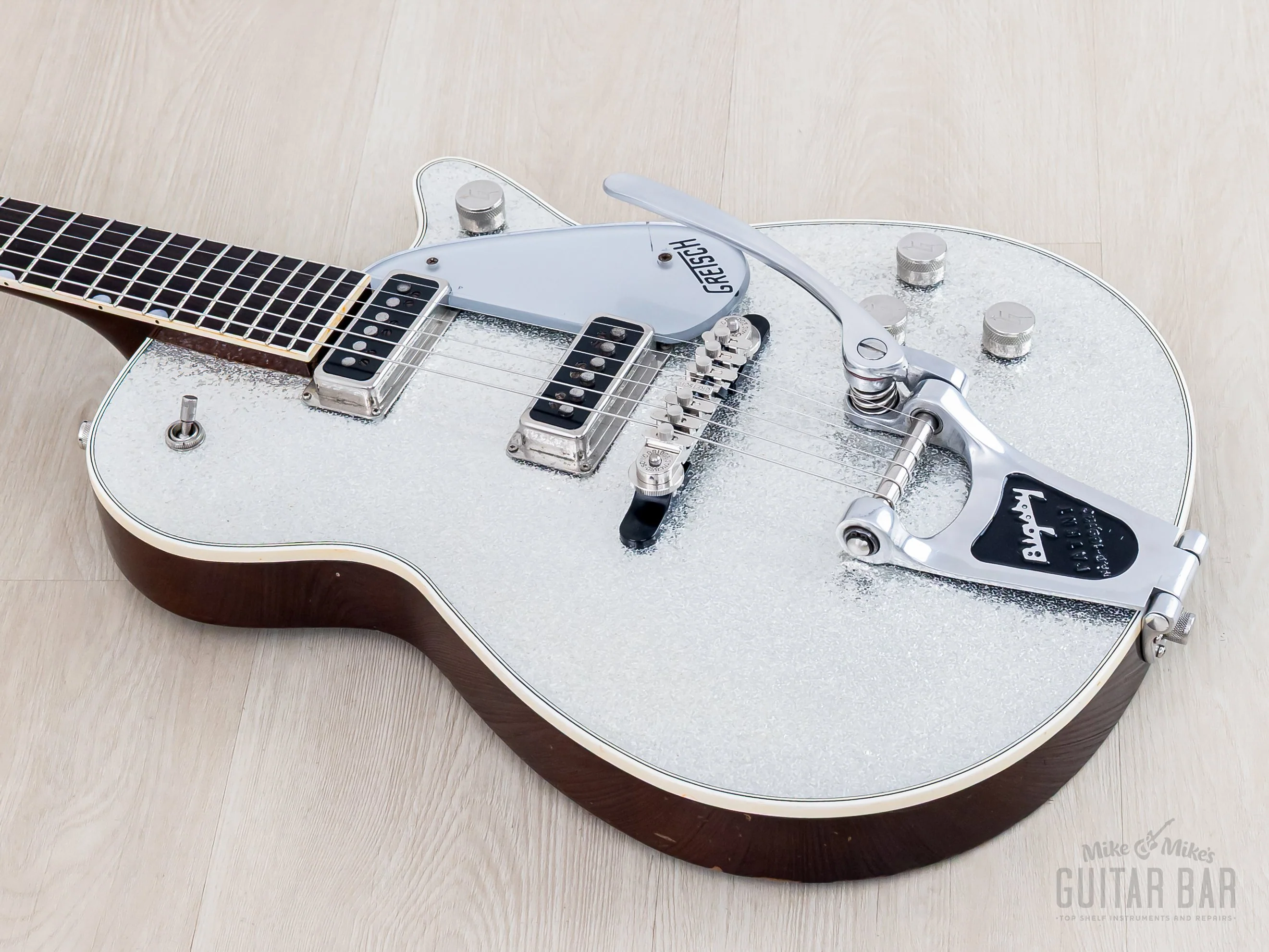 1995 Gretsch 6129T-57 Silver Jet ‘57 Vintage Reissue Silver Sparkle w/ Dynasonics, Bigsby, Melita & Case - Image 10