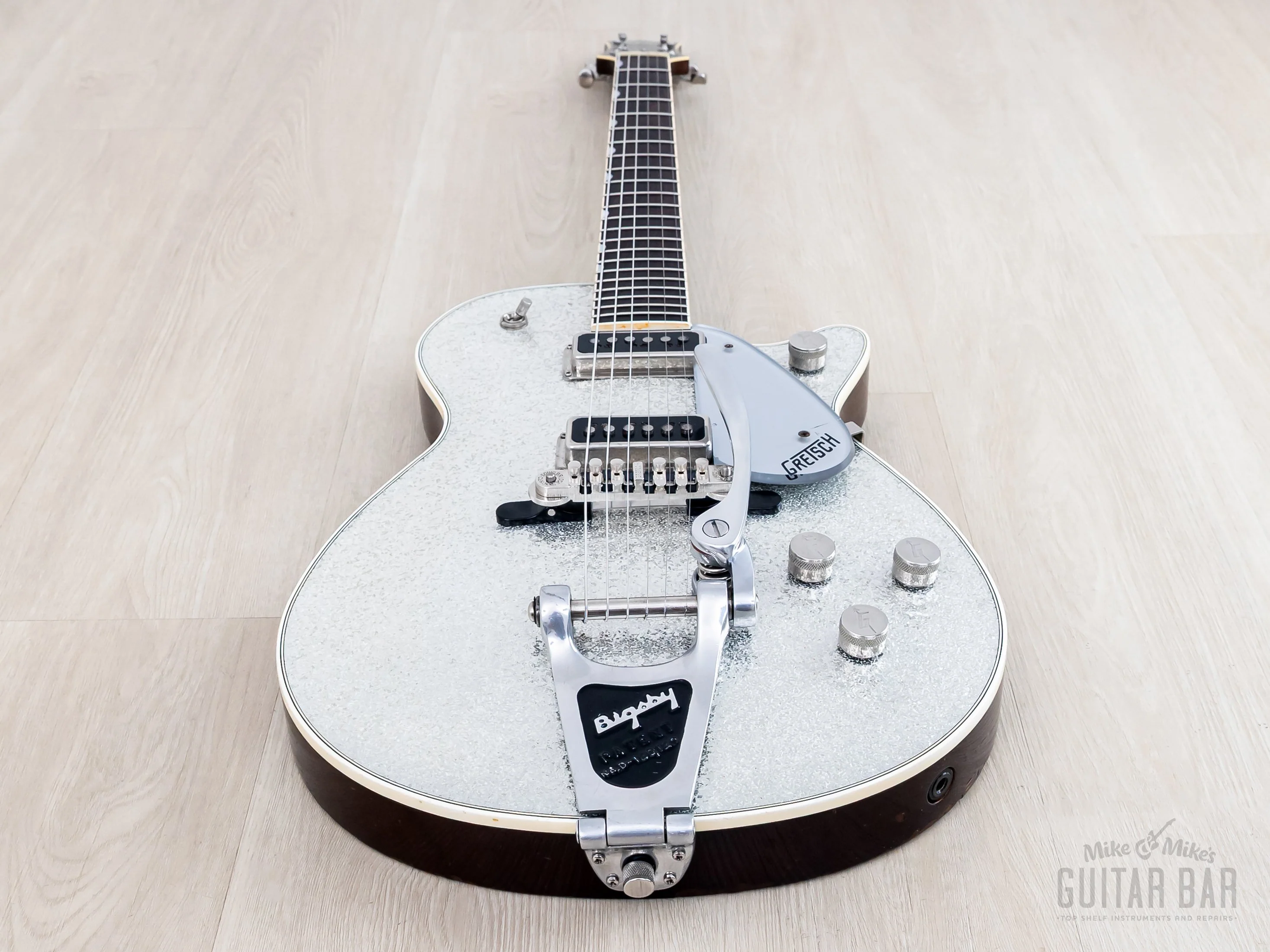 1995 Gretsch 6129T-57 Silver Jet ‘57 Vintage Reissue Silver Sparkle w/ Dynasonics, Bigsby, Melita & Case - Image 11