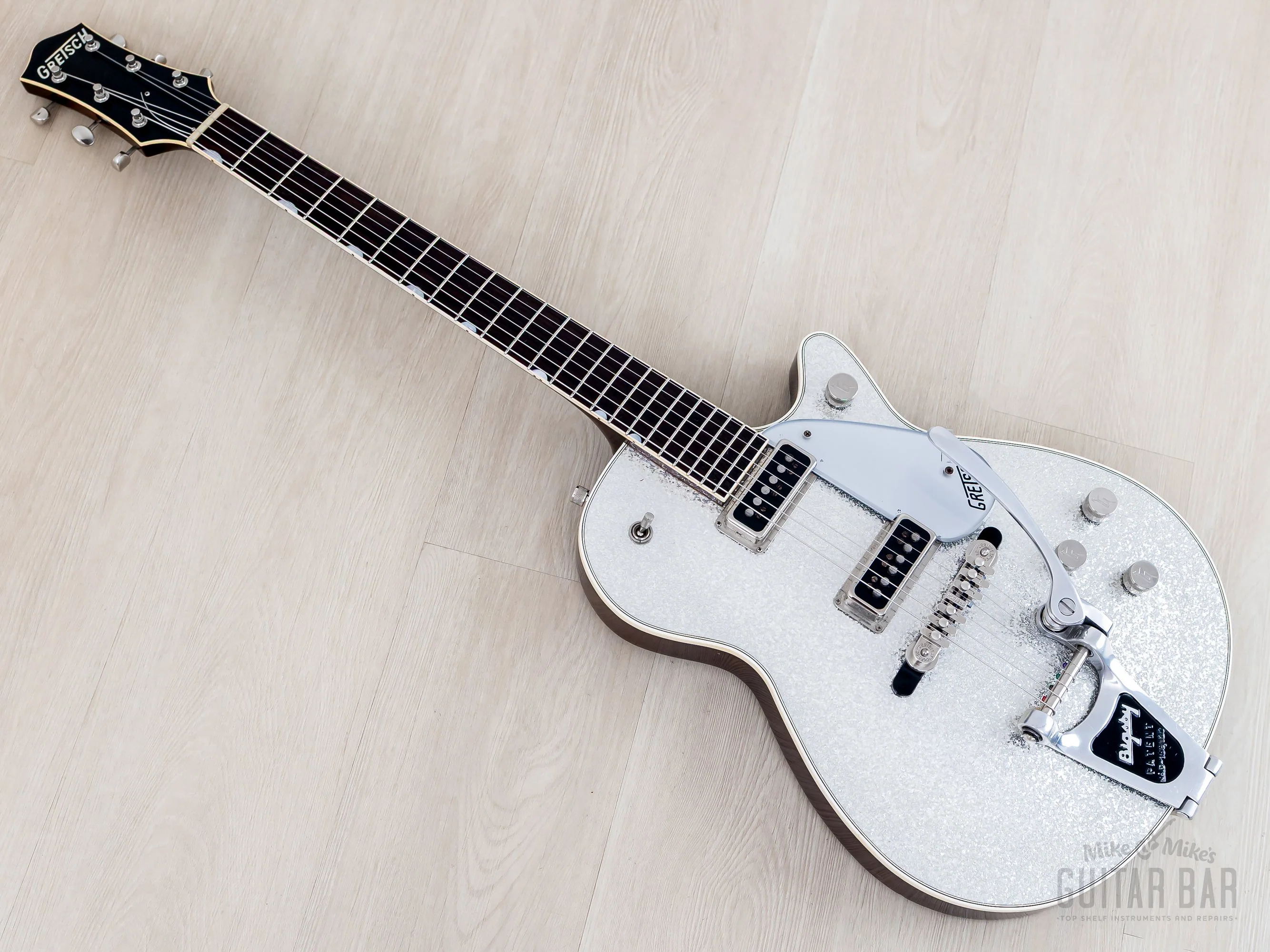 1995 Gretsch 6129T-57 Silver Jet ‘57 Vintage Reissue Silver Sparkle w/ Dynasonics, Bigsby, Melita & Case - Image 12