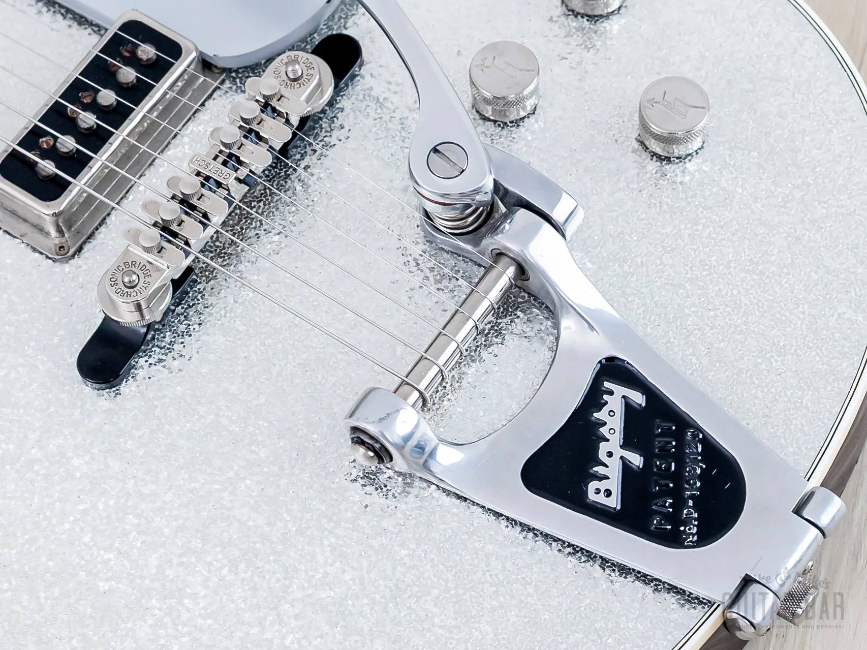 1995 Gretsch 6129T-57 Silver Jet ‘57 Vintage Reissue Silver Sparkle w/ Dynasonics, Bigsby, Melita & Case - Image 8