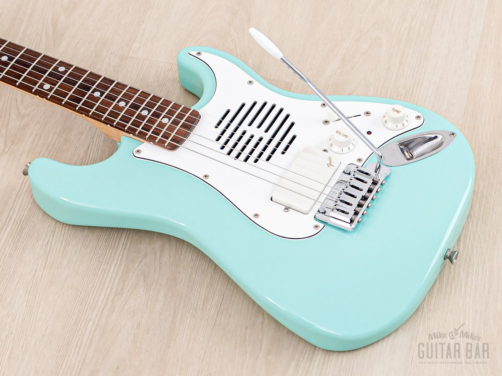 1996 Fender Stratocaster ST-Champ10 ST-CH-435 Mini Electric Guitar Sonic Blue w/ Built-In Speaker, Japan MIJ - Image 10