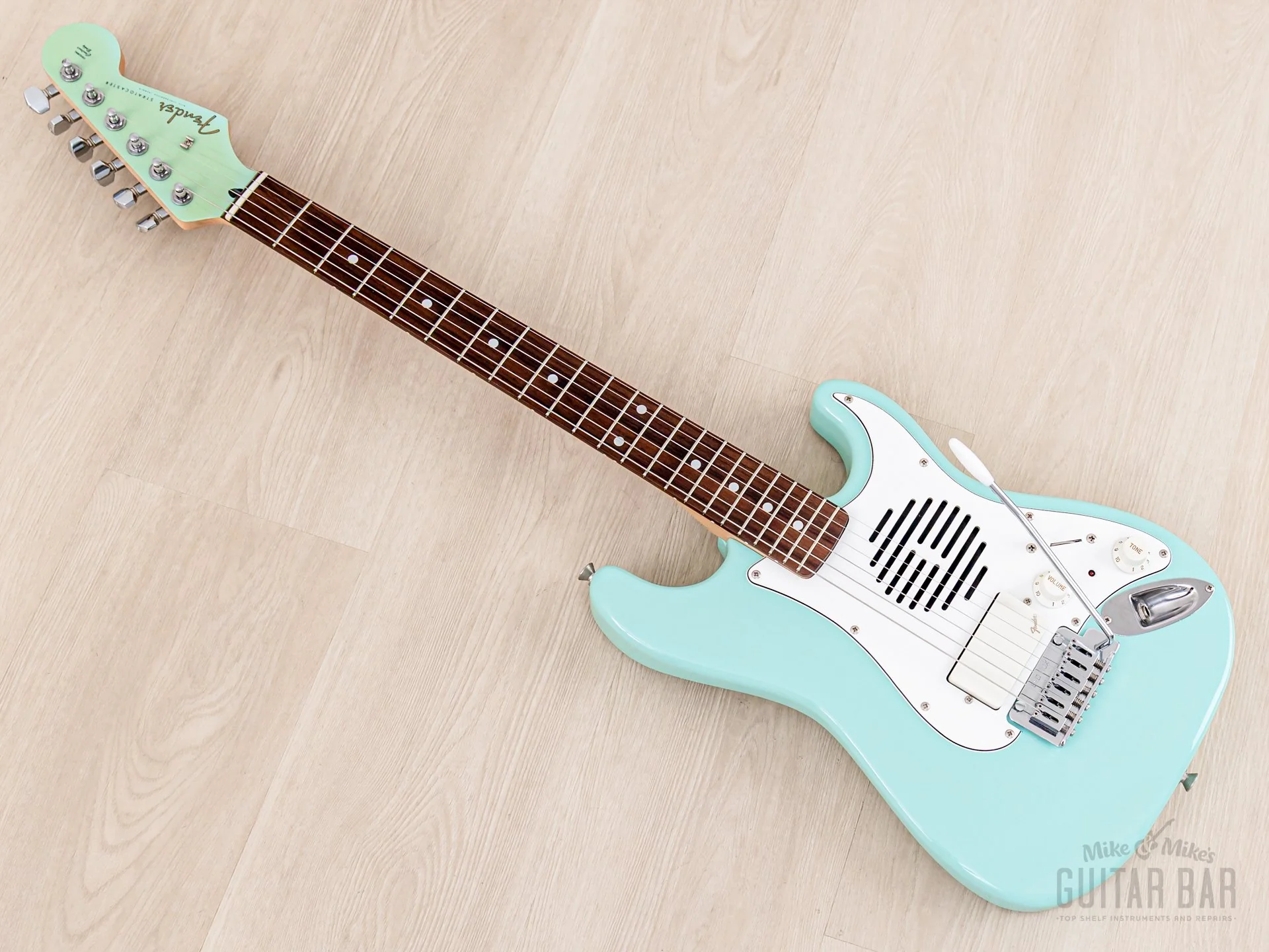 1996 Fender Stratocaster ST-Champ10 ST-CH-435 Mini Electric Guitar Sonic Blue w/ Built-In Speaker, Japan MIJ - Image 12