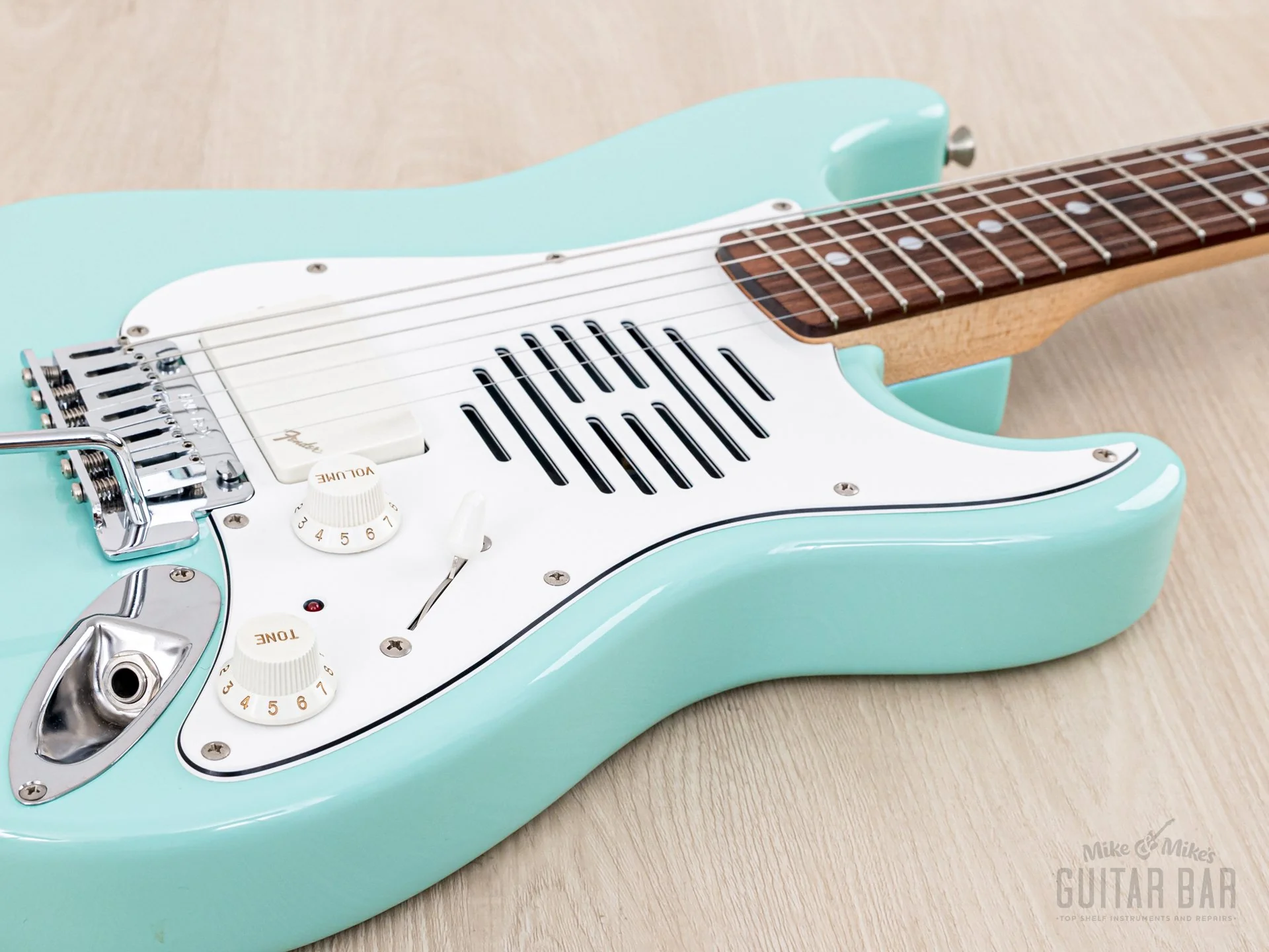 1996 Fender Stratocaster ST-Champ10 ST-CH-435 Mini Electric Guitar Sonic Blue w/ Built-In Speaker, Japan MIJ - Image 6