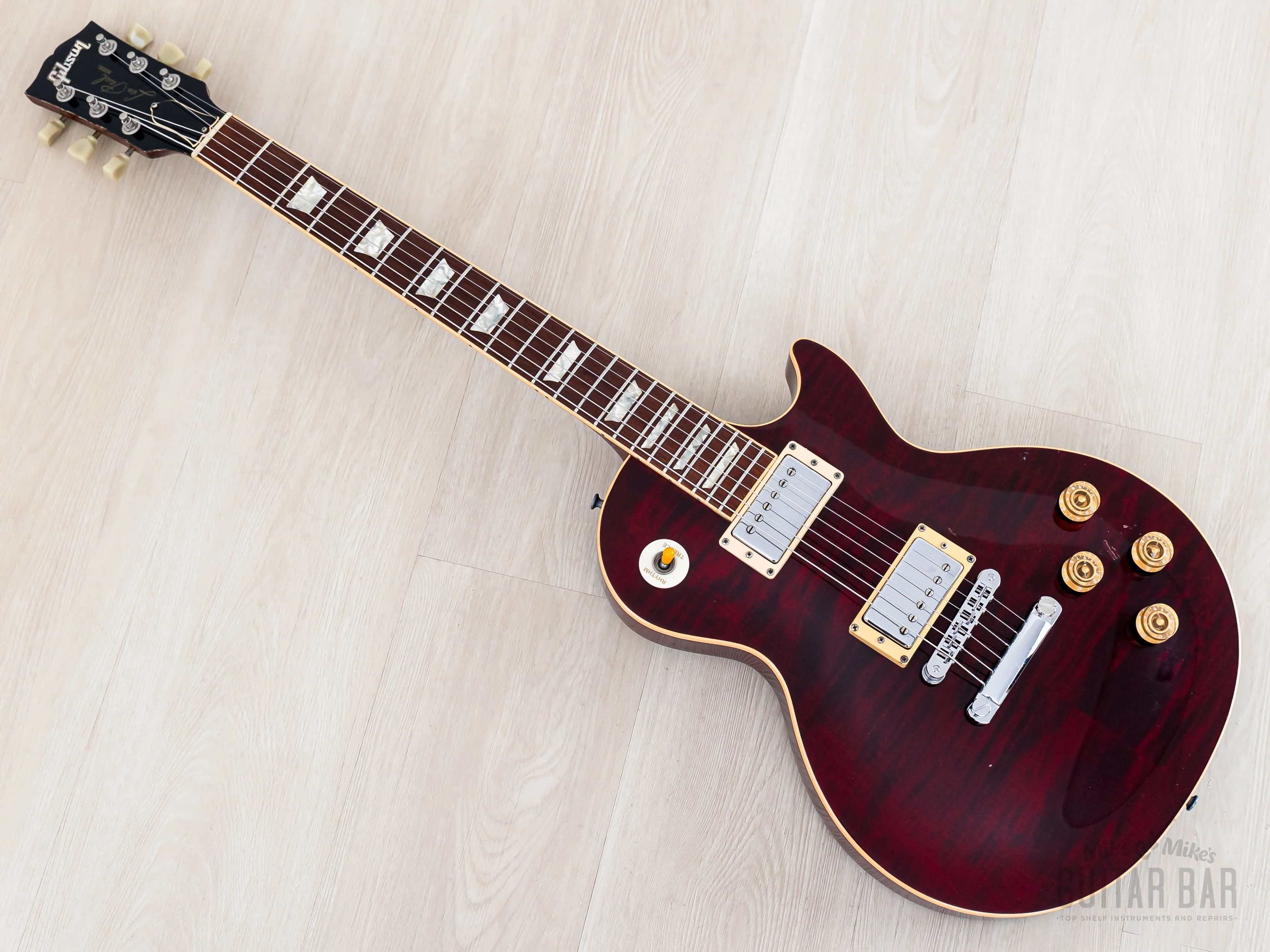 1996 Gibson Les Paul Standard Flame Top Wine Red One-Piece Body, 100% Original w/ Case - Image 11