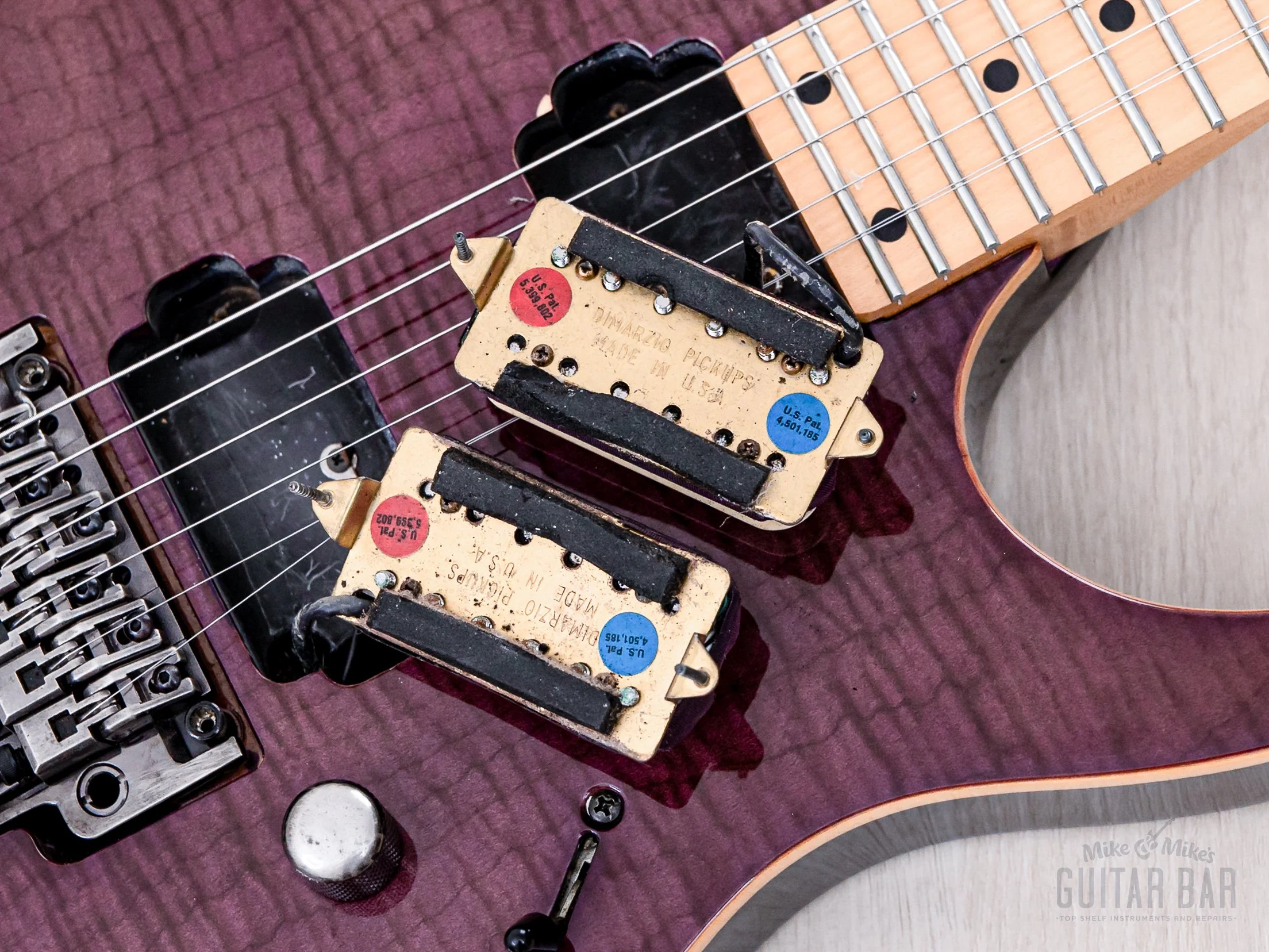 1996 Ibanez IRG740K Spot Model HH Medium Scale See-Through Purple Flame Top, RG5-150 - Image 19