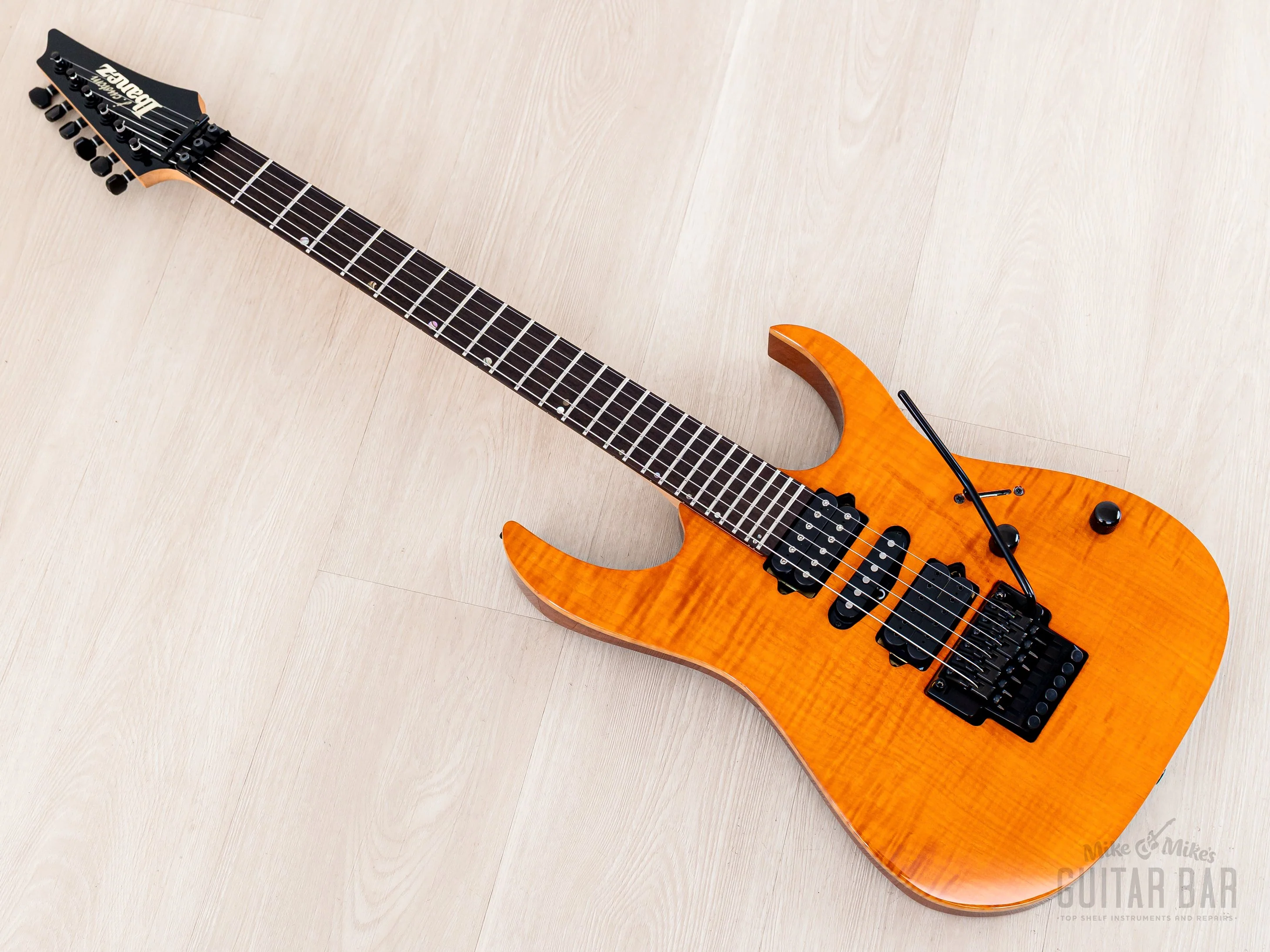 1996 Ibanez J Custom RG1508 HSH Amber Flame Top, Near-Mint w/ DiMarzio - Image 12
