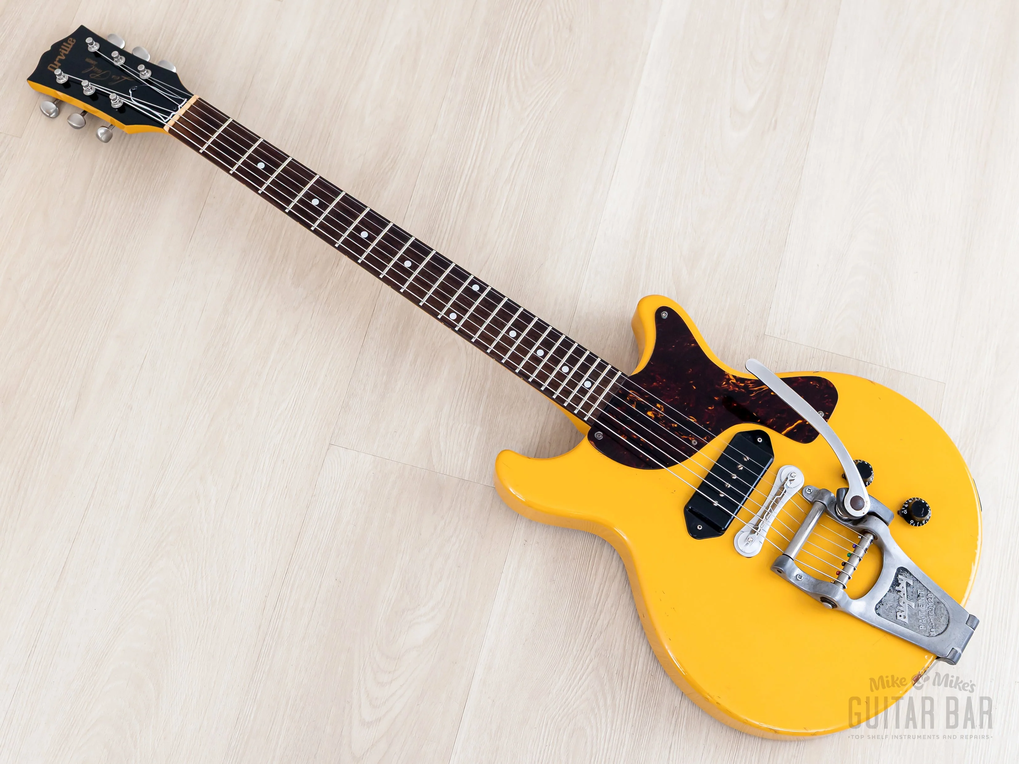 1996 Orville Les Paul Junior Double Cut LPJ-D65 TV Yellow w/ Bigsby B7, Gibson-Licensed Japan - Image 13