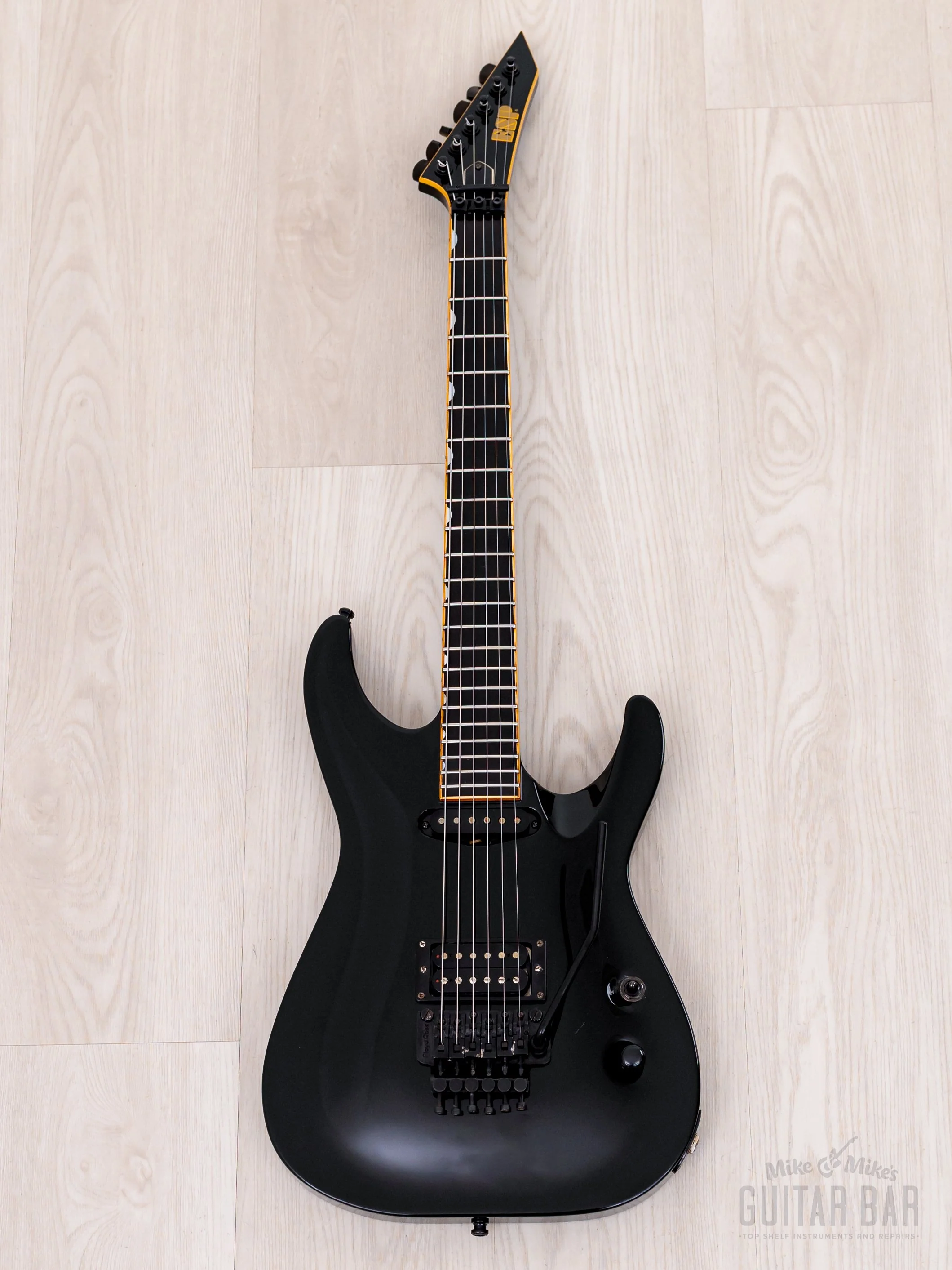 1997 ESP HRZ-300H/FR Satoshi Hirose Signature Horizon Black w/ Floyd Rose - Image 2