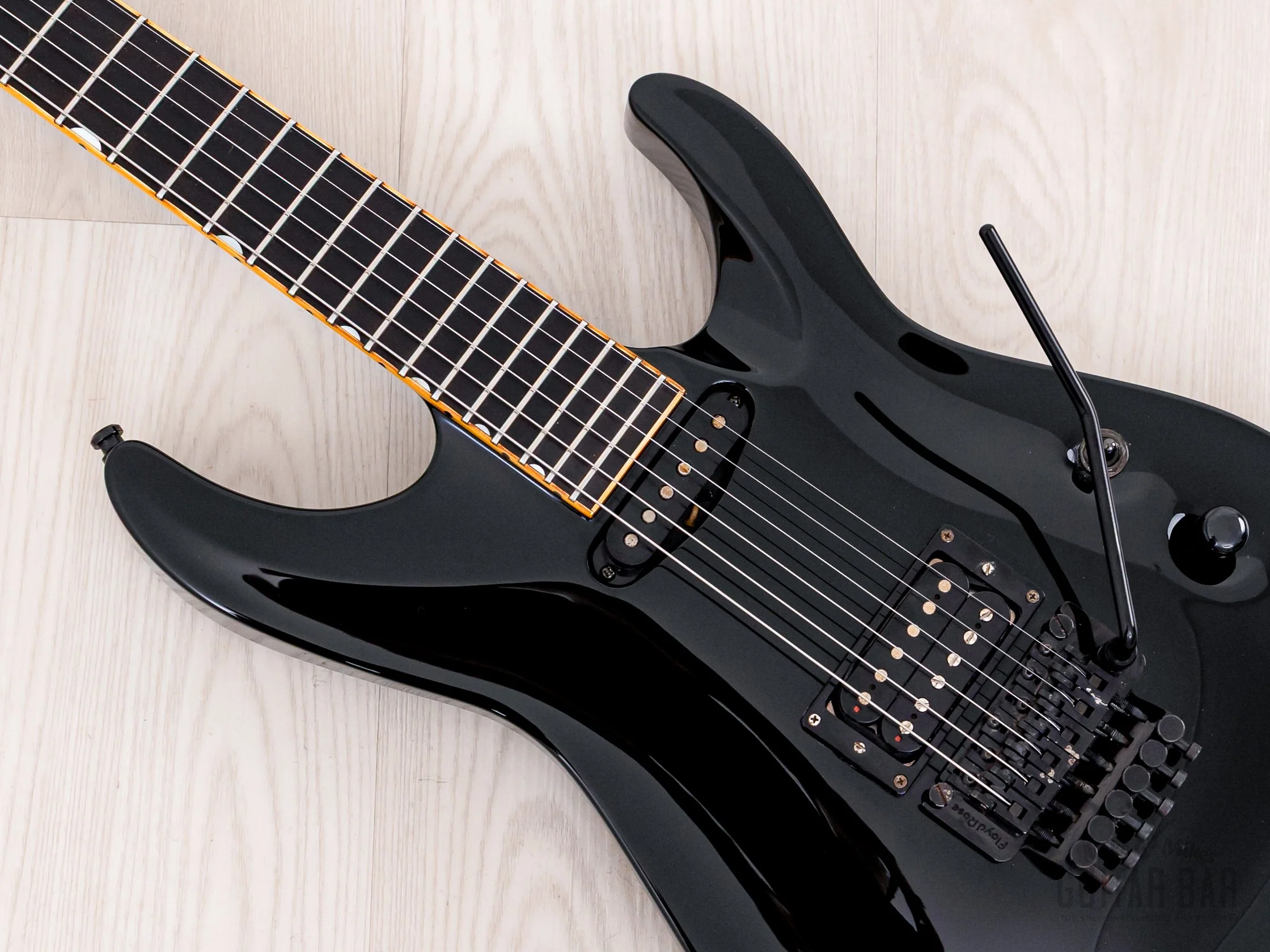 1997 ESP HRZ-300H/FR Satoshi Hirose Signature Horizon Black w/ Floyd Rose - Image 7
