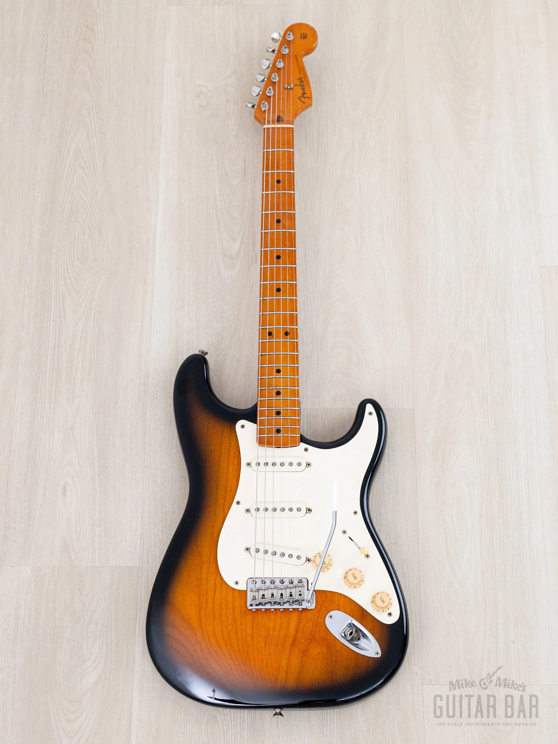 1997 Fender American Vintage '57 Stratocaster Sunburst w/ Hangtags, Tweed Case - Image 2