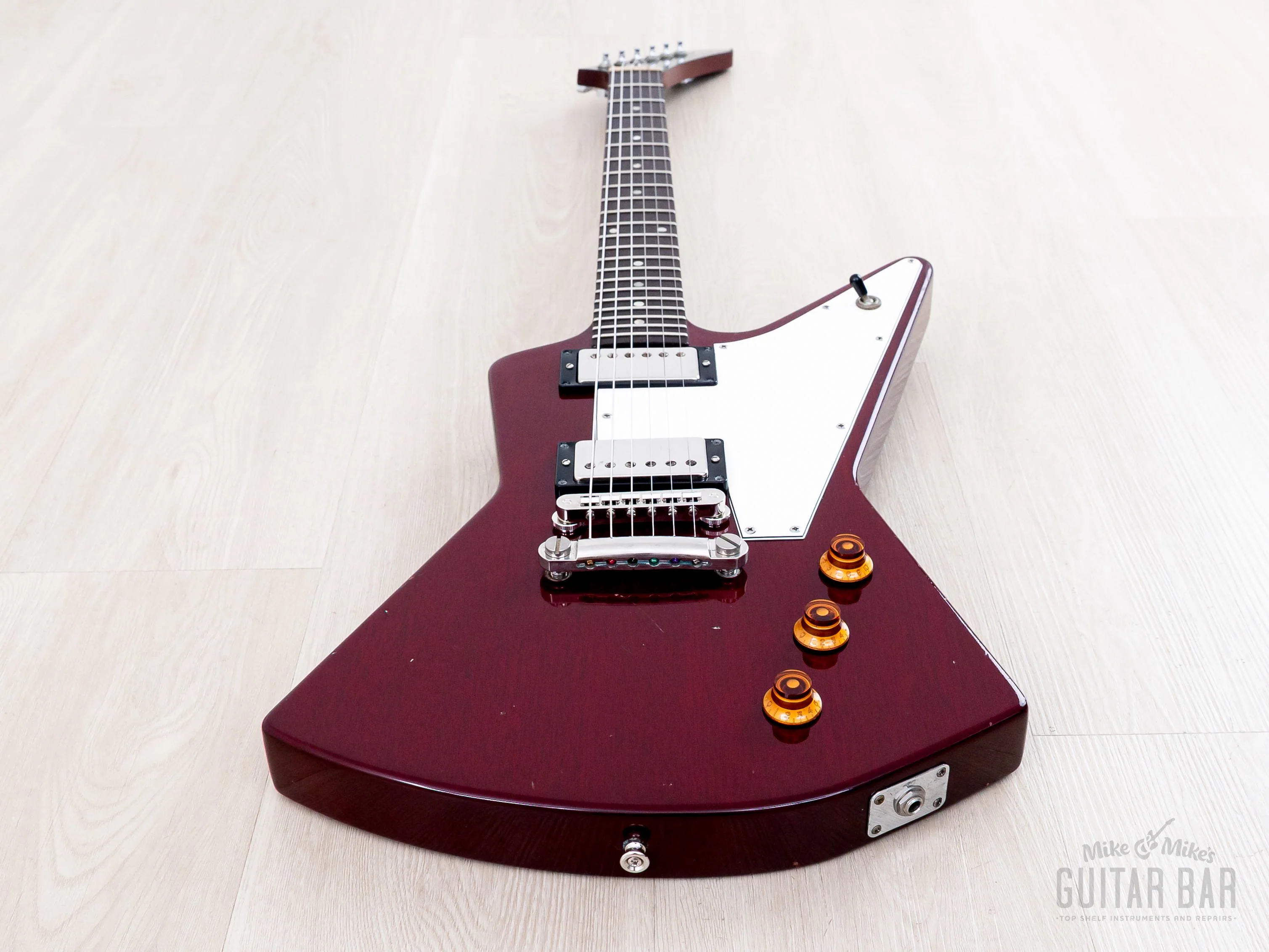 1998 Gibson Explorer '76 Vintage Reissue Clapton Cut Mod Wine Red w/ Case - Image 10