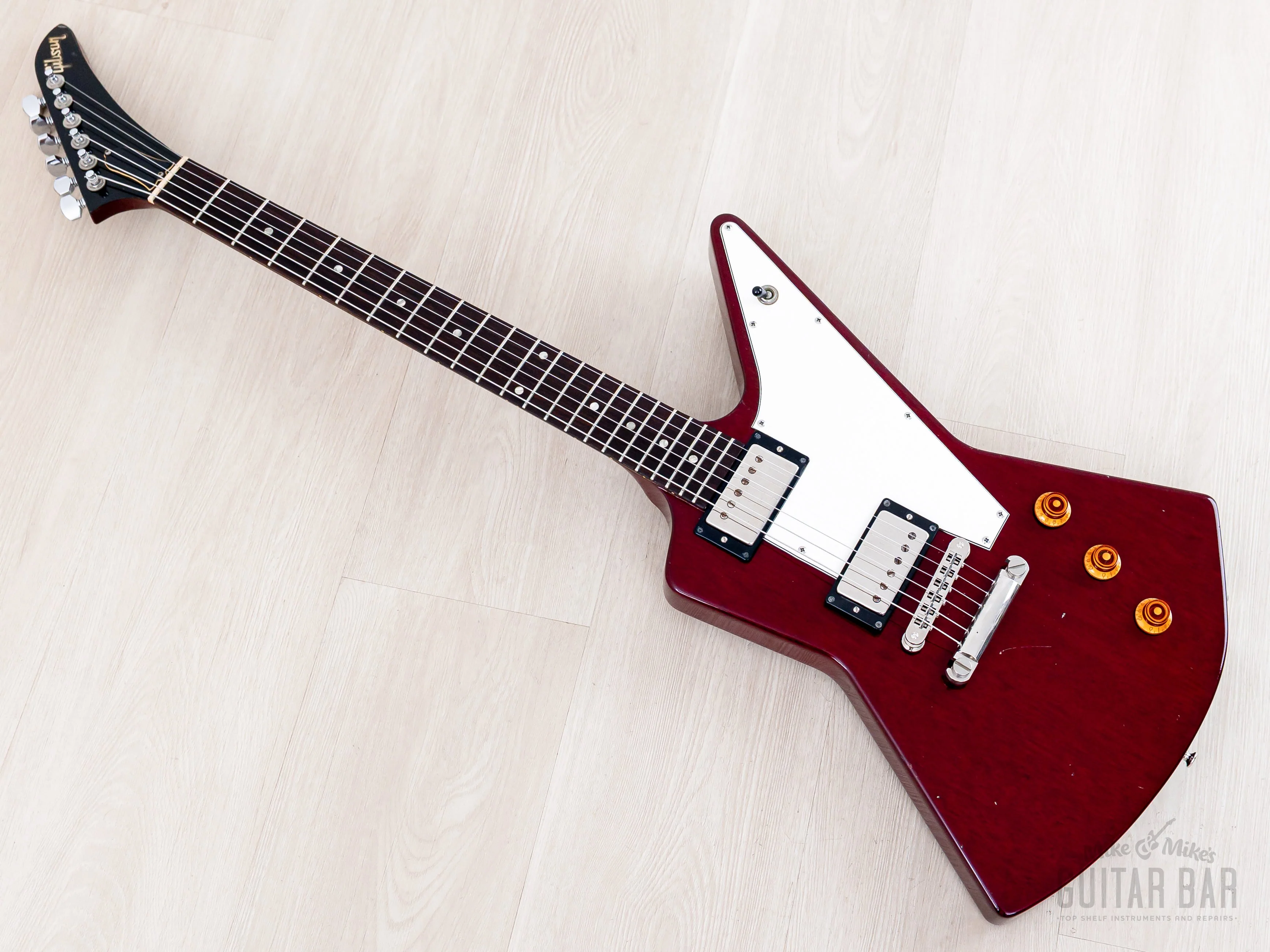 1998 Gibson Explorer '76 Vintage Reissue Clapton Cut Mod Wine Red w/ Case - Image 11