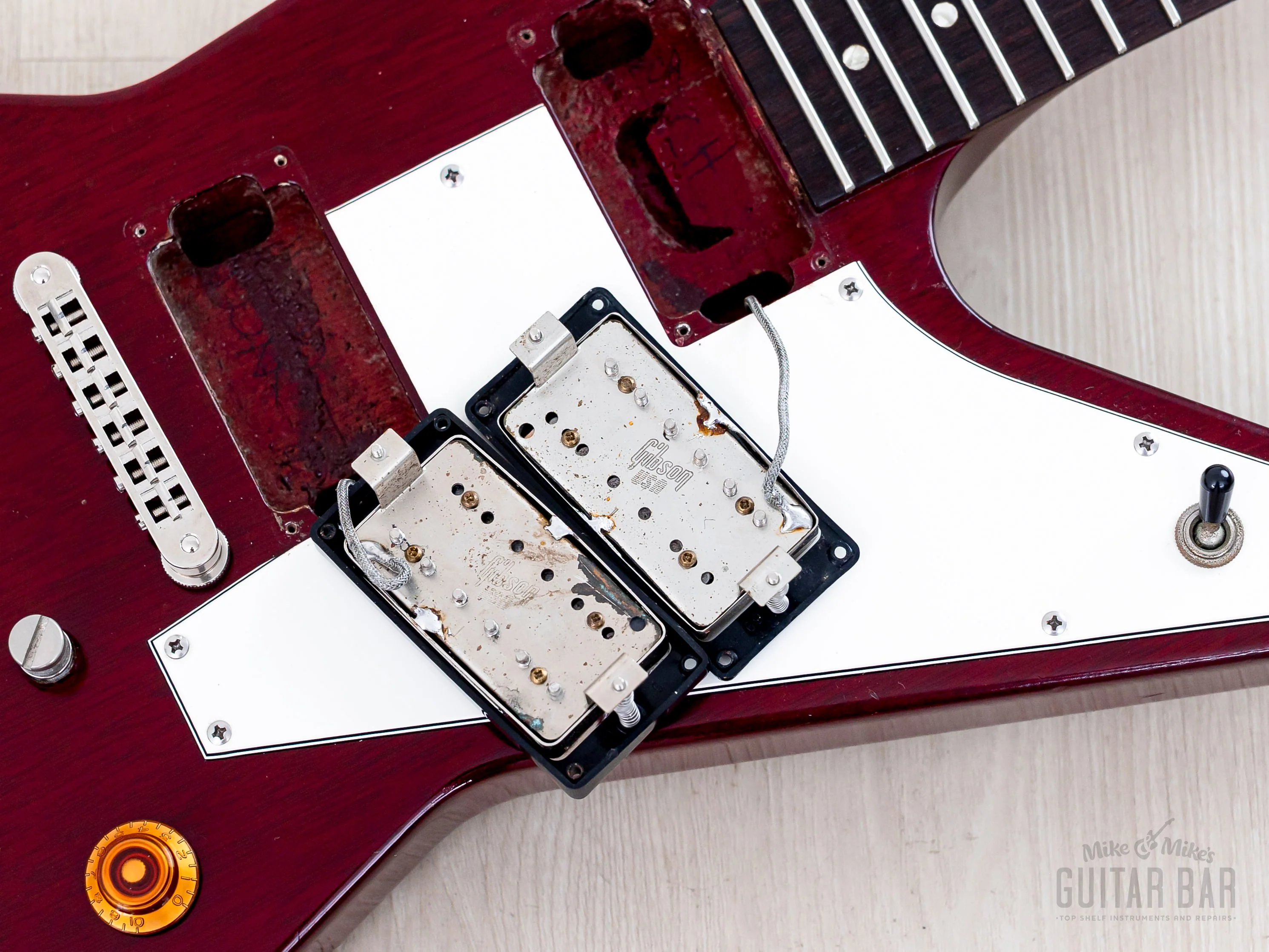 1998 Gibson Explorer '76 Vintage Reissue Clapton Cut Mod Wine Red w/ Case - Image 17