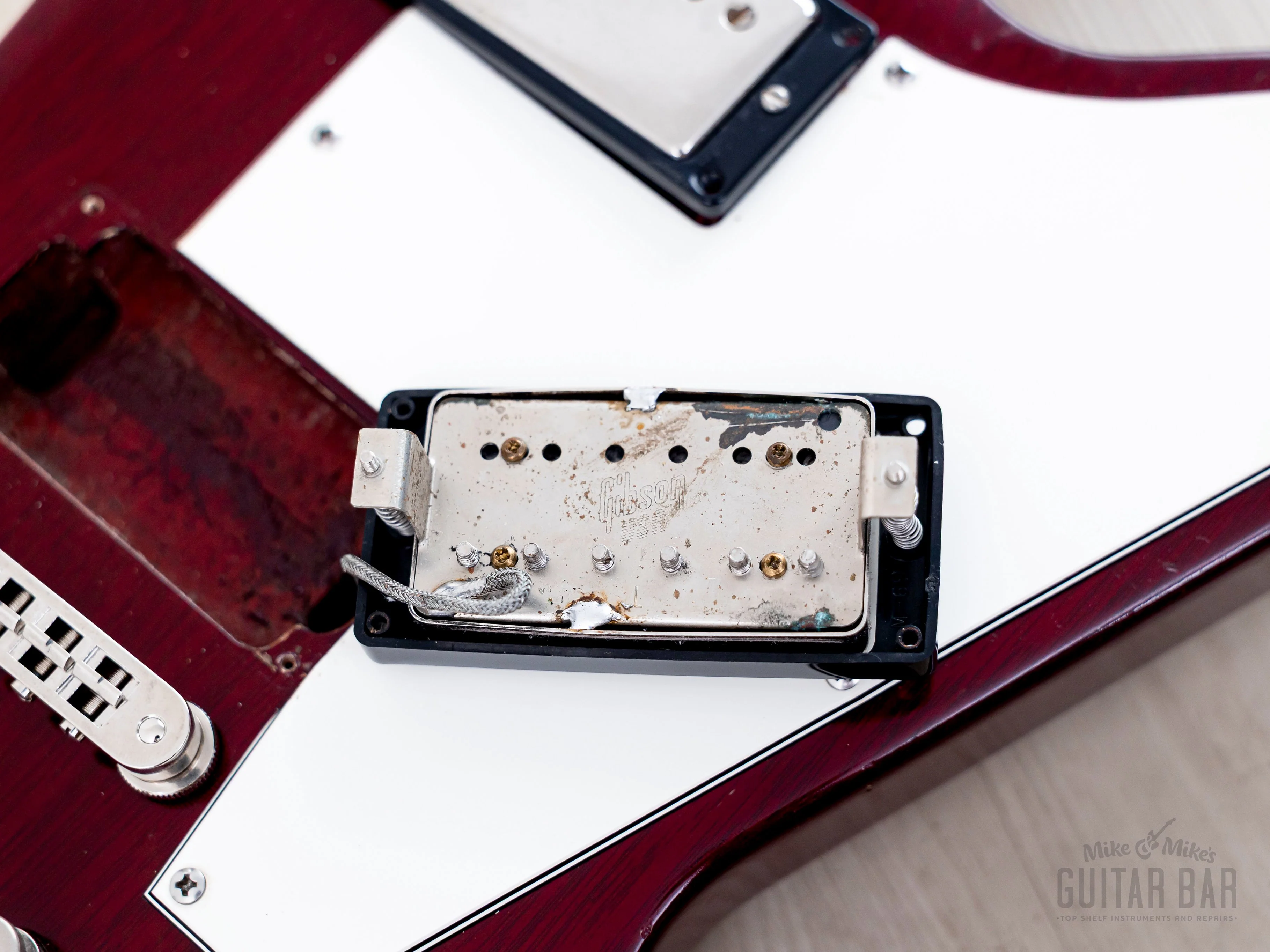 1998 Gibson Explorer '76 Vintage Reissue Clapton Cut Mod Wine Red w/ Case - Image 19