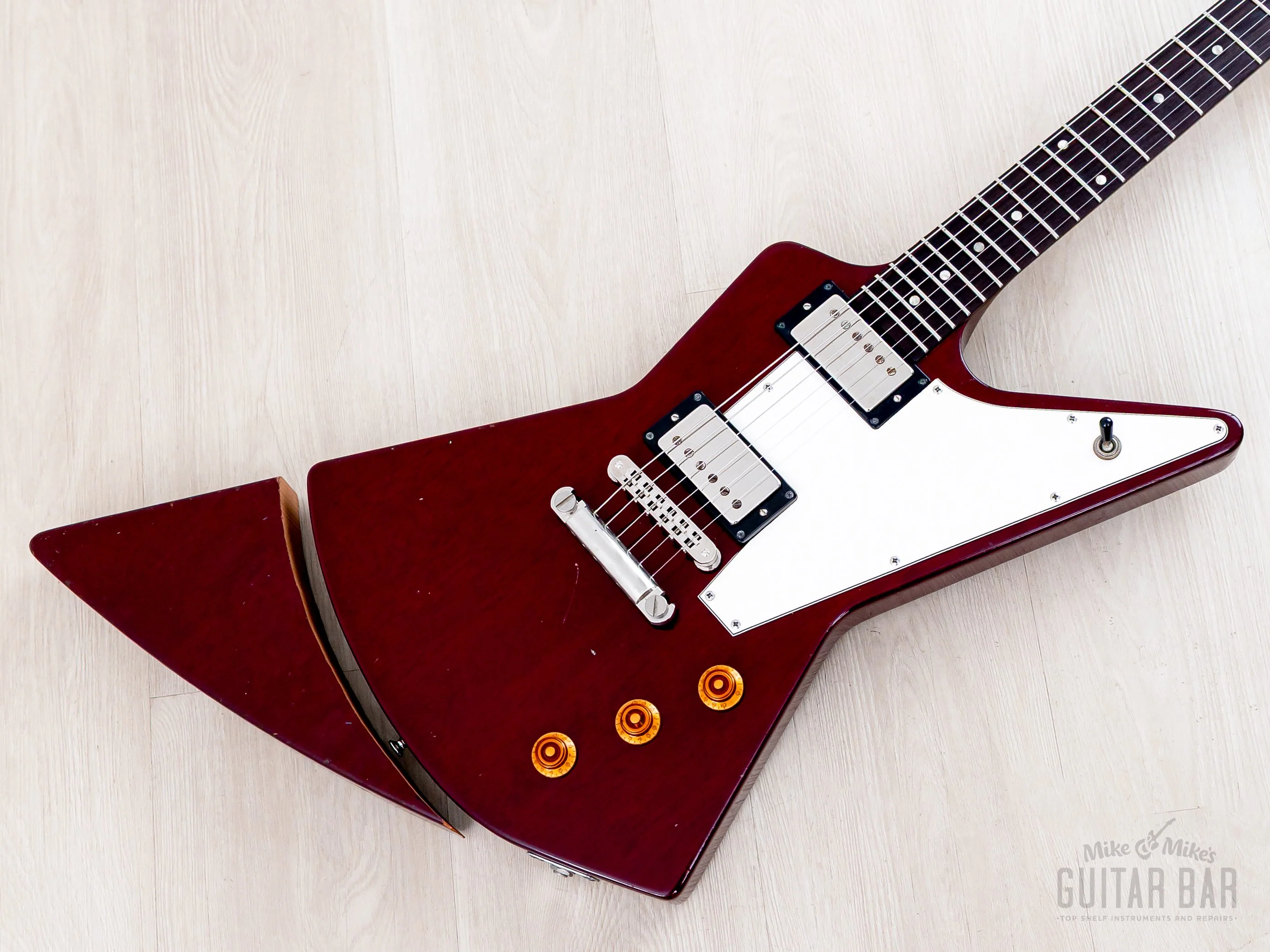 1998 Gibson Explorer '76 Vintage Reissue Clapton Cut Mod Wine Red w/ Case - Image 20