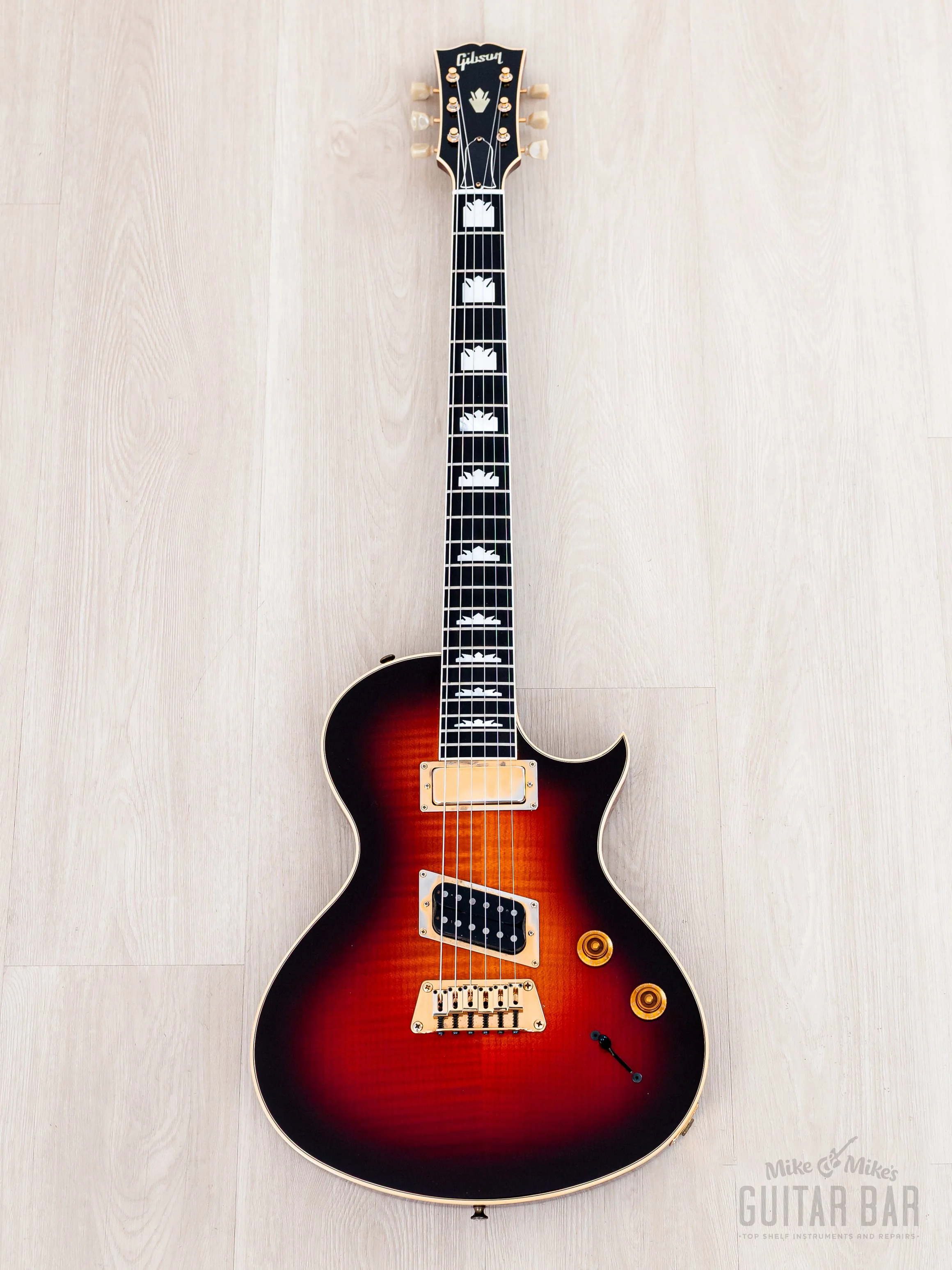 1998 Gibson Nighthawk Custom CST-2 Fireburst Flame Top, Near-Mint w/ Case & Tags, Yamano - Image 2