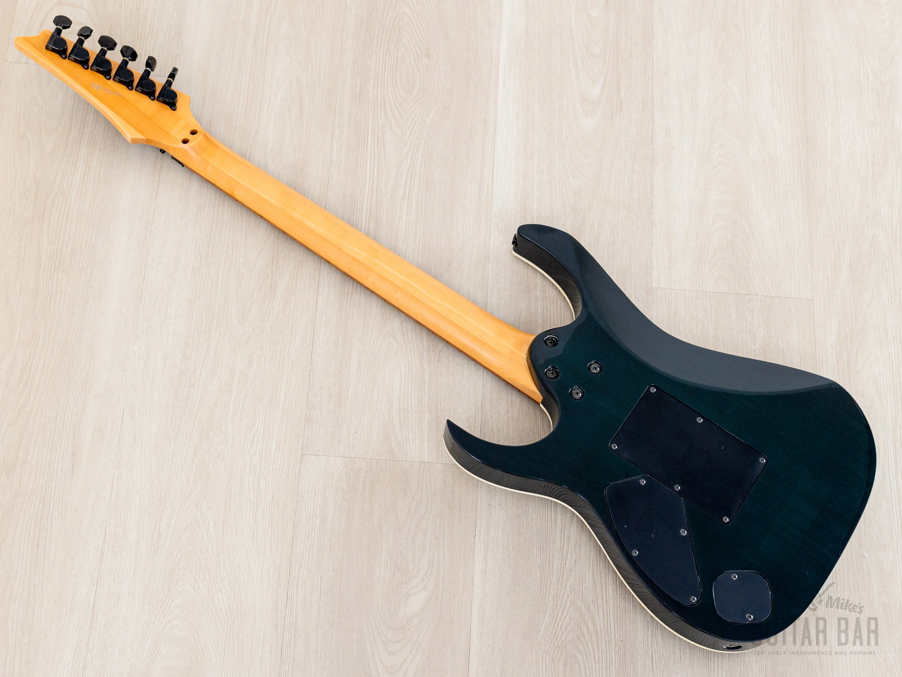 1998 Ibanez J Custom KRG1802 Spot Model Transparent Turquoise AAAA Flame Top DiMarzio HH - Image 12
