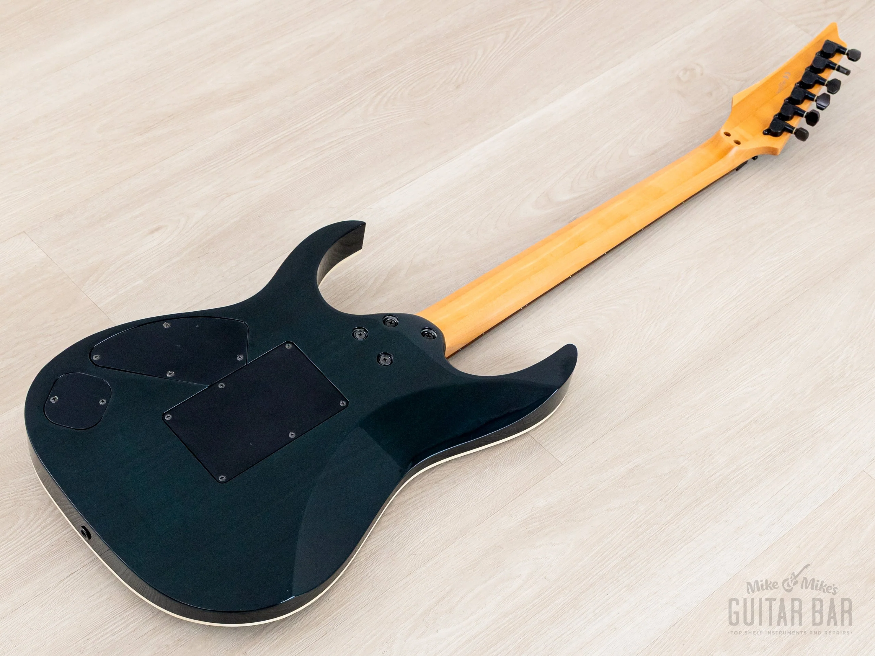 1998 Ibanez J Custom KRG1802 Spot Model Transparent Turquoise AAAA Flame Top DiMarzio HH - Image 13