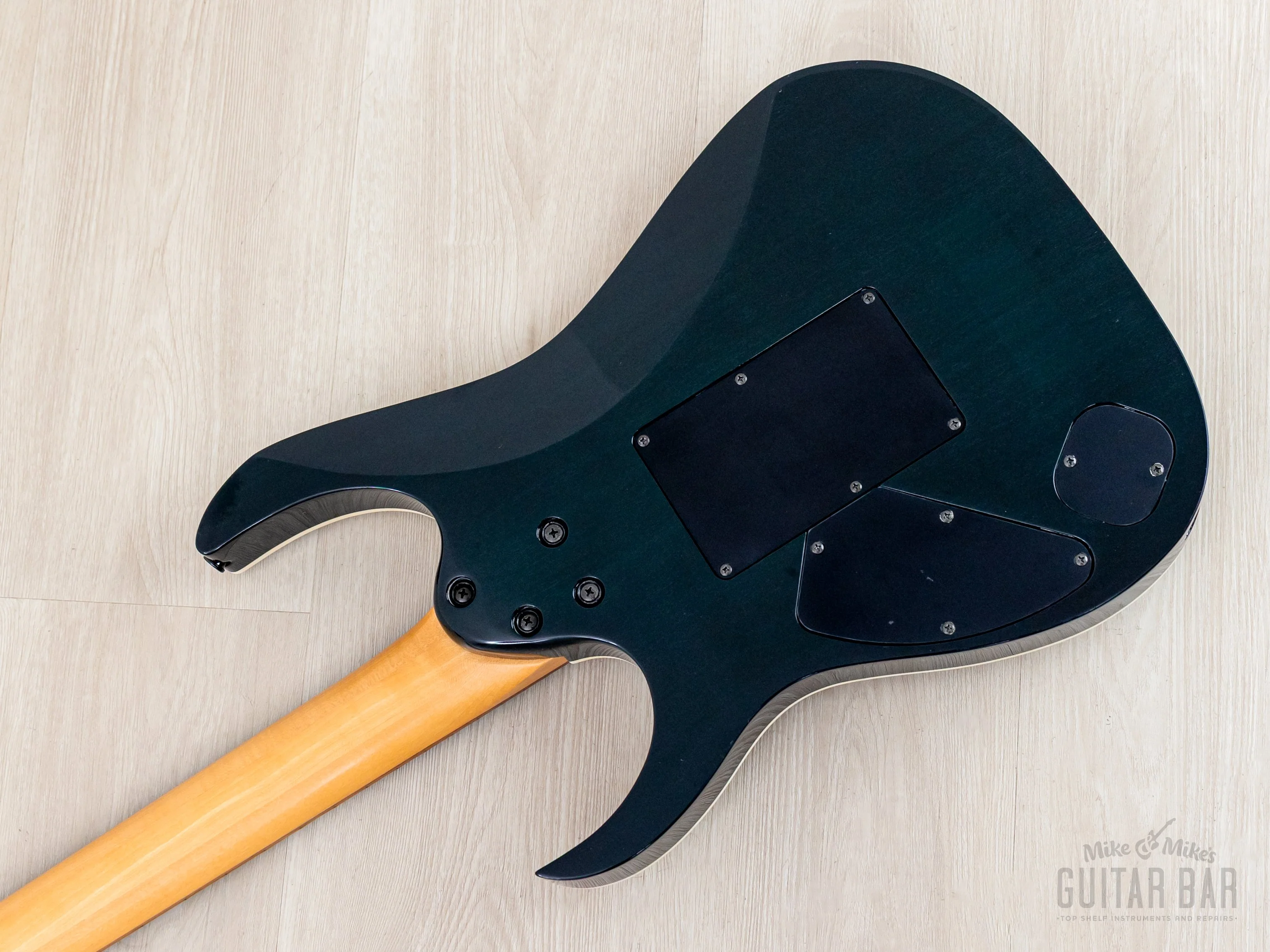1998 Ibanez J Custom KRG1802 Spot Model Transparent Turquoise AAAA Flame Top DiMarzio HH - Image 14