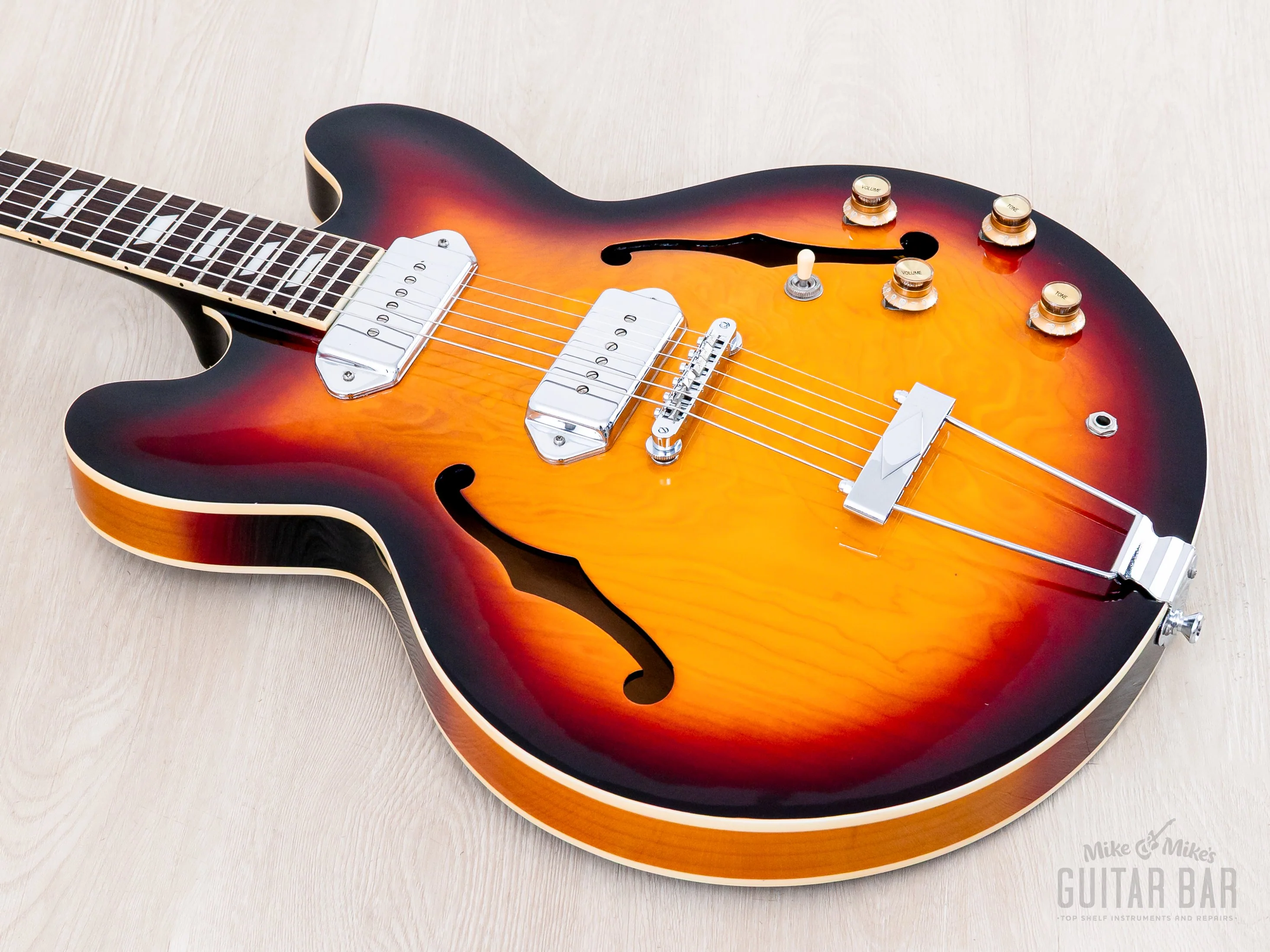 1999 Epiphone Casino Sunburst w/ 1 11/16" Nut & Case, Peerless - Image 10