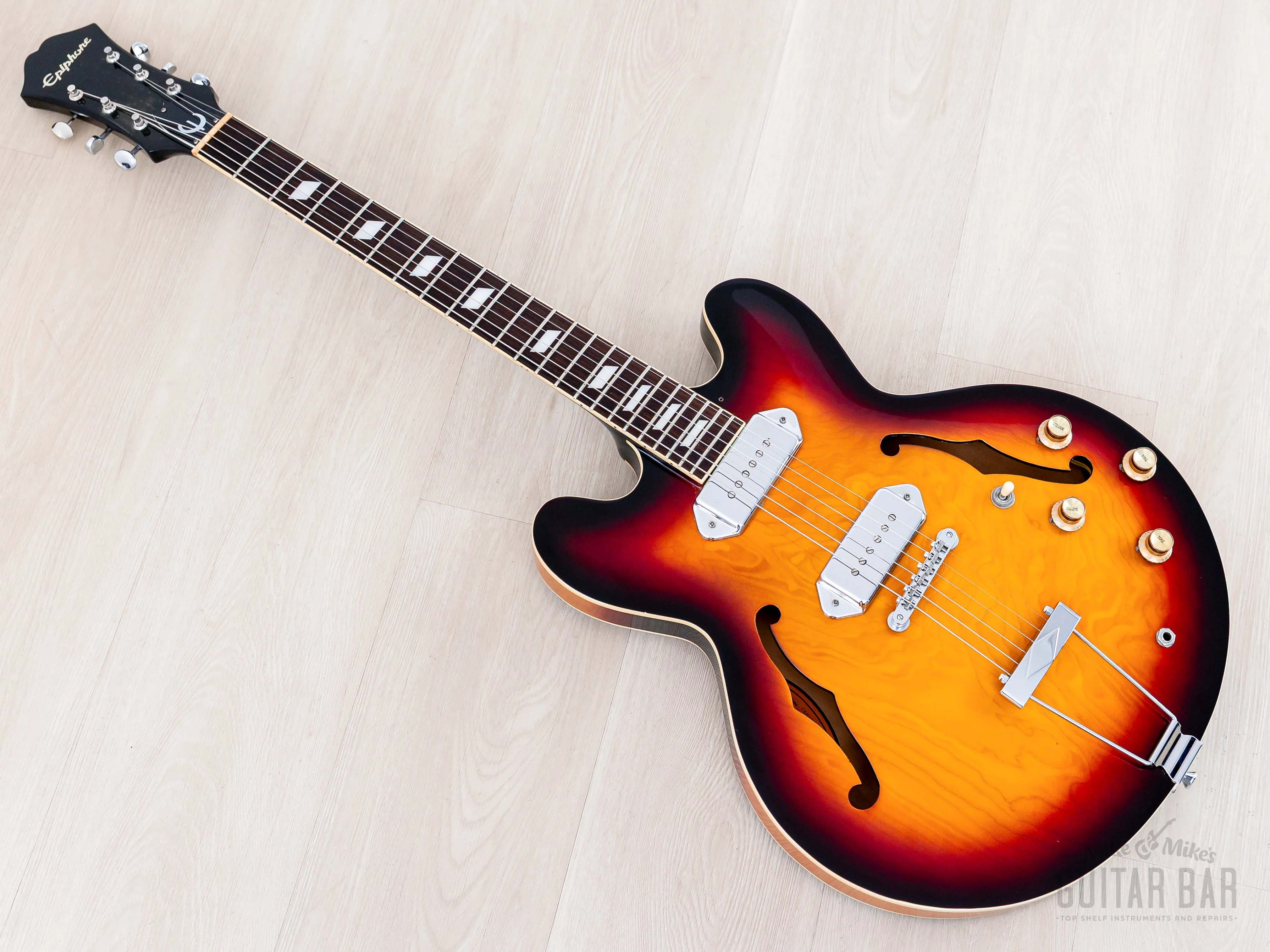 1999 Epiphone Casino Sunburst w/ 1 11/16" Nut & Case, Peerless - Image 12