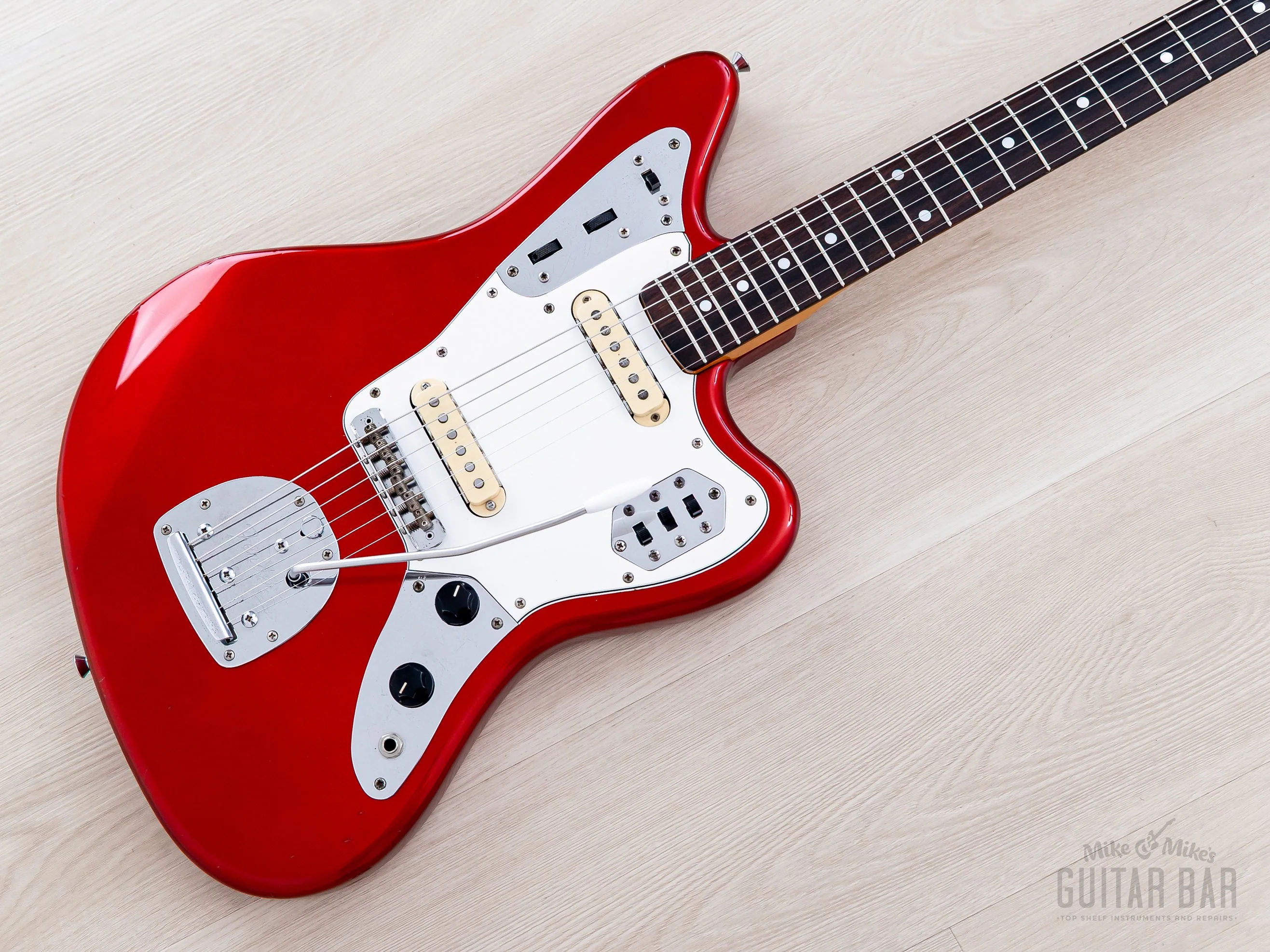 1999 Fender Jaguar '62 Vintage Reissue JG66-85 Candy Apple Red + Headstock, Japan CIJ