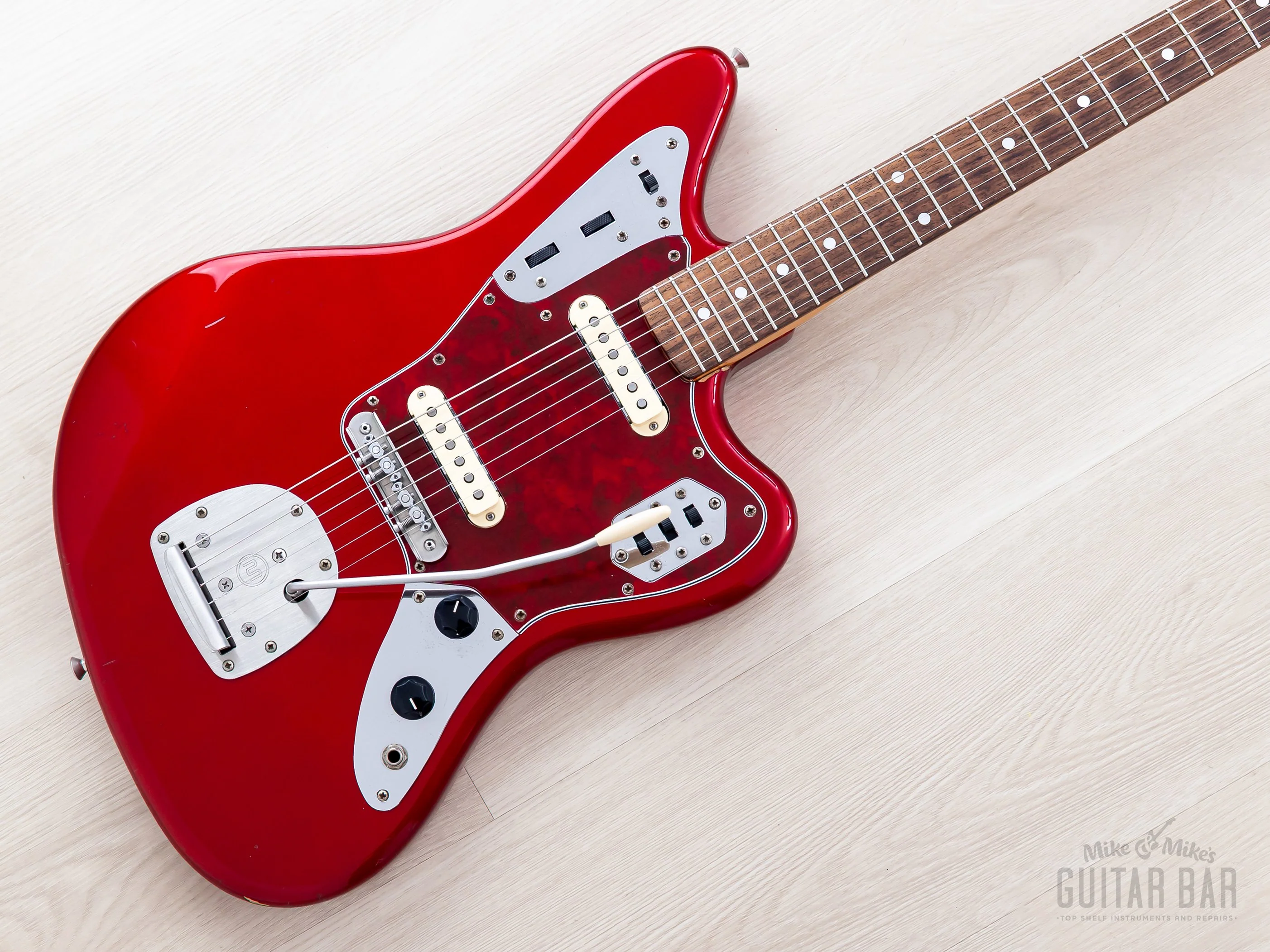1999 Fender Jaguar '62 Vintage Reissue JG66-85 Candy Apple Red w/ Mastery Bridge + Vibrato & Lollar Pickups, Japan CIJ