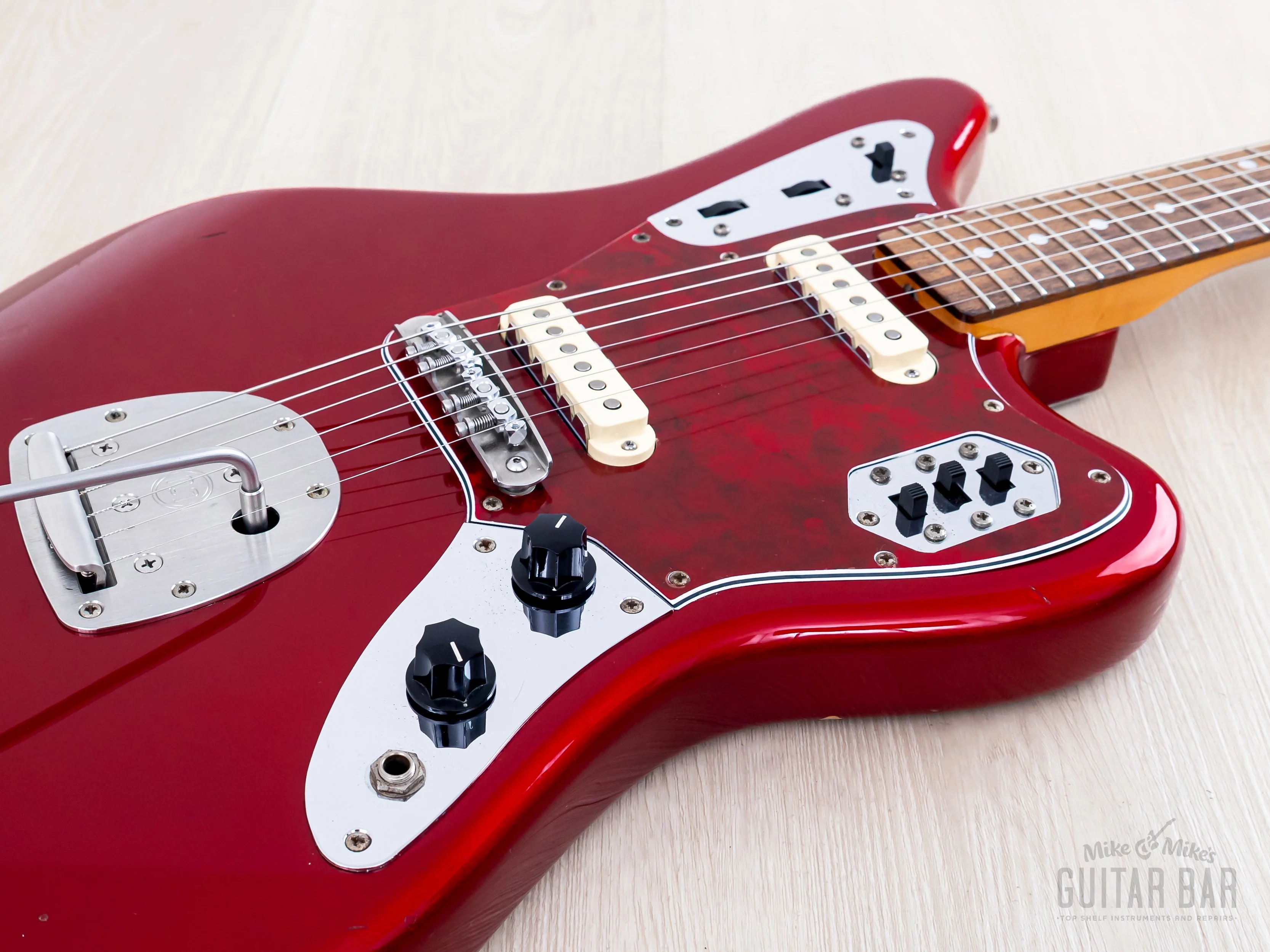 1999 Fender Jaguar '62 Vintage Reissue JG66-85 Candy Apple Red w/ Mastery Bridge + Vibrato & Lollar Pickups, Japan CIJ - Image 6
