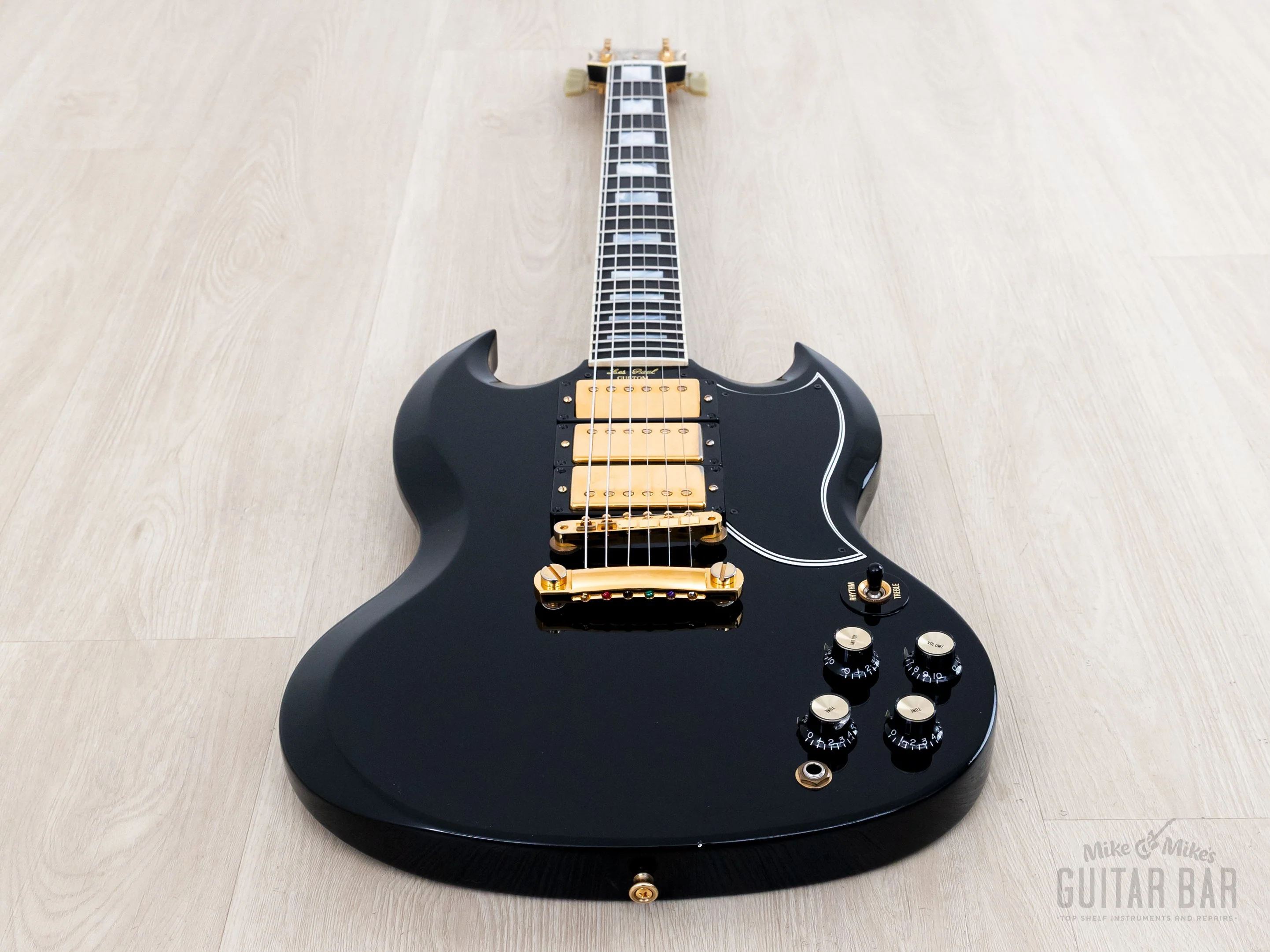 1999 Gibson Custom Shop 1961 Les Paul SG Custom Ebony 3 Pickup w/ 57 Classic PAFs, Case - Image 10