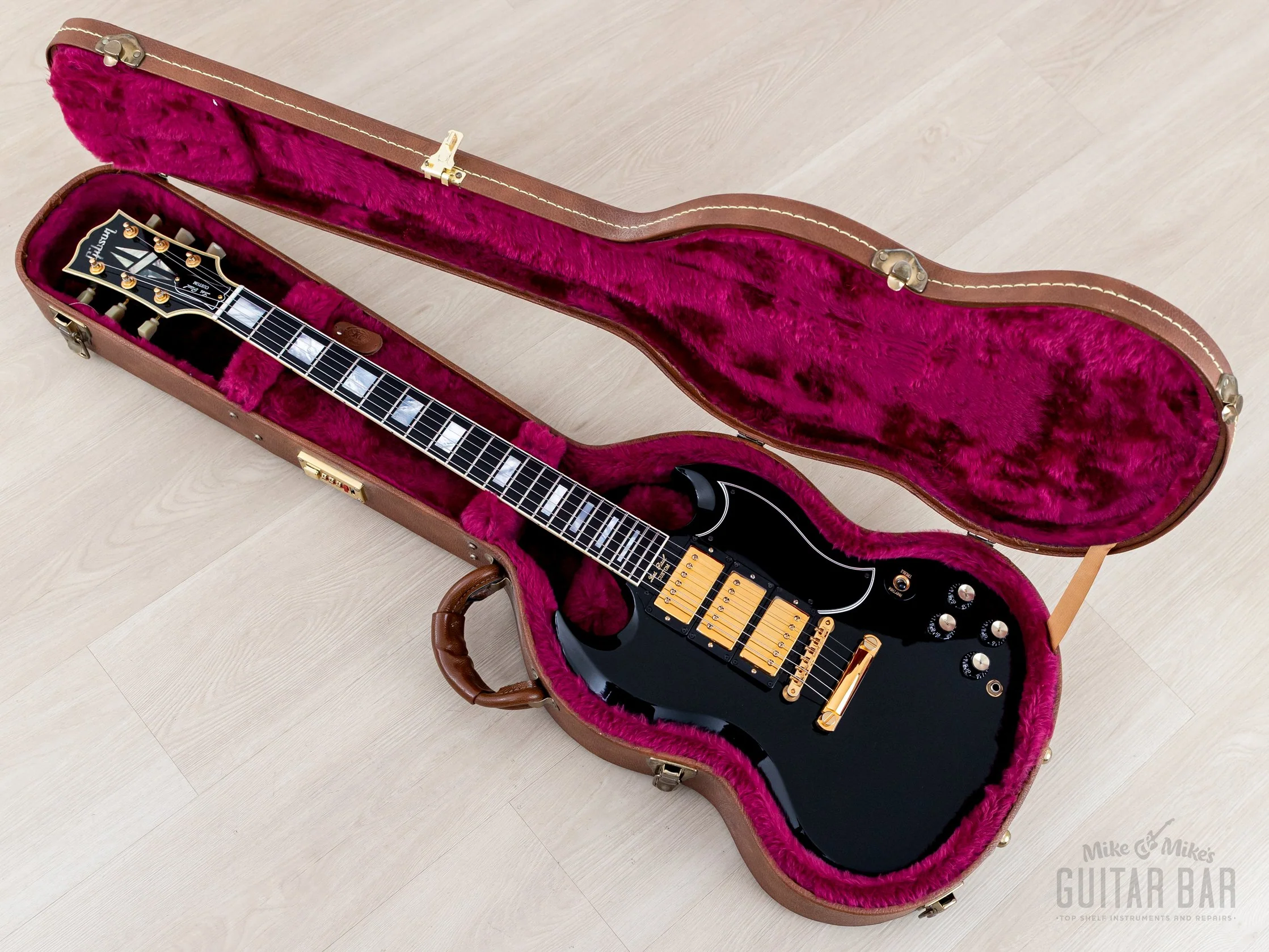 1999 Gibson Custom Shop 1961 Les Paul SG Custom Ebony 3 Pickup w/ 57 Classic PAFs, Case - Image 21