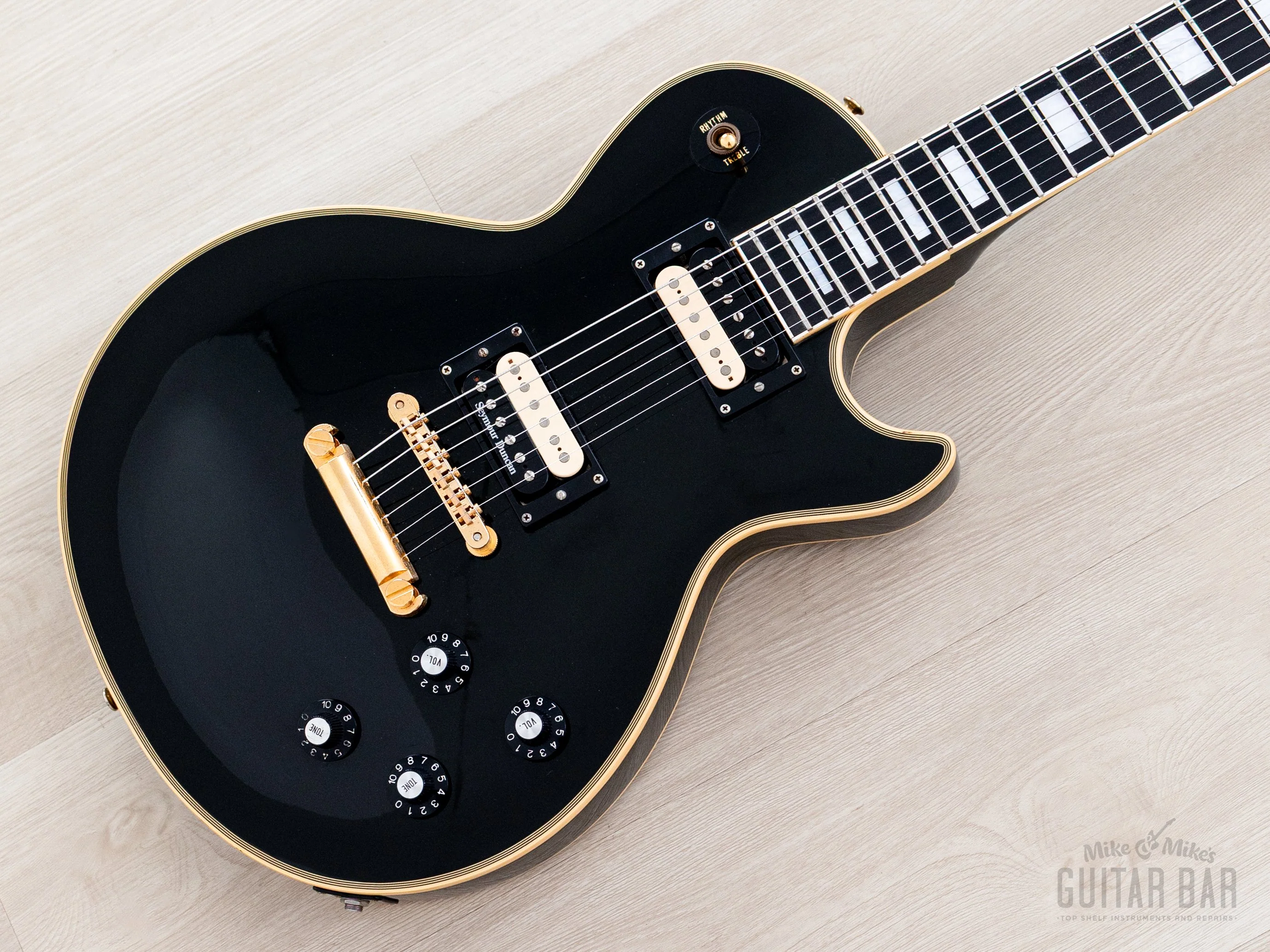 2000s Edwards by ESP E-LP-98LTC Custom Black Beauty, Ebony Nitro Lacquer w/ USA Seymour Duncans, Japan