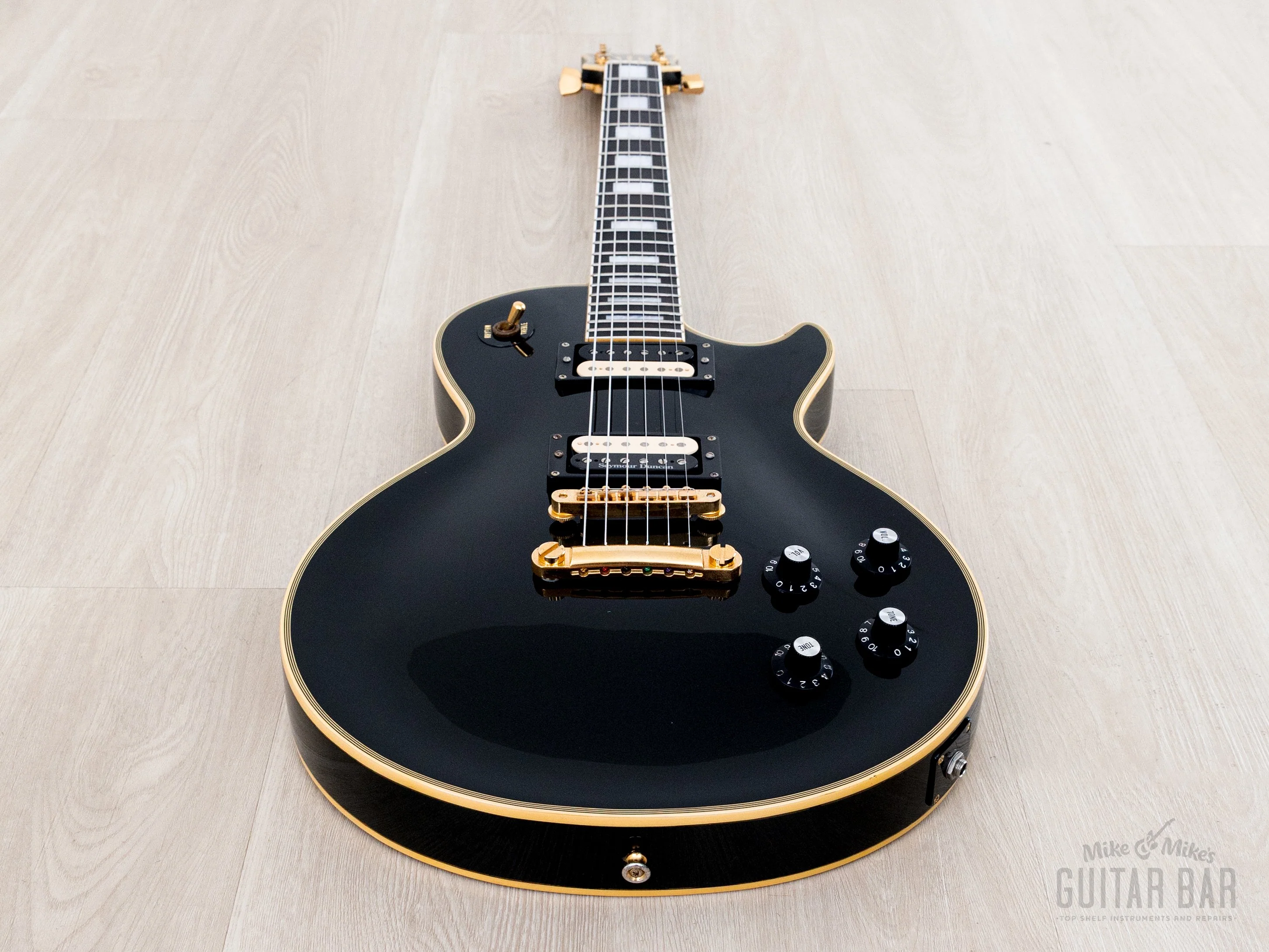2000s Edwards by ESP E-LP-98LTC Custom Black Beauty, Ebony Nitro Lacquer w/ USA Seymour Duncans, Japan - Image 10