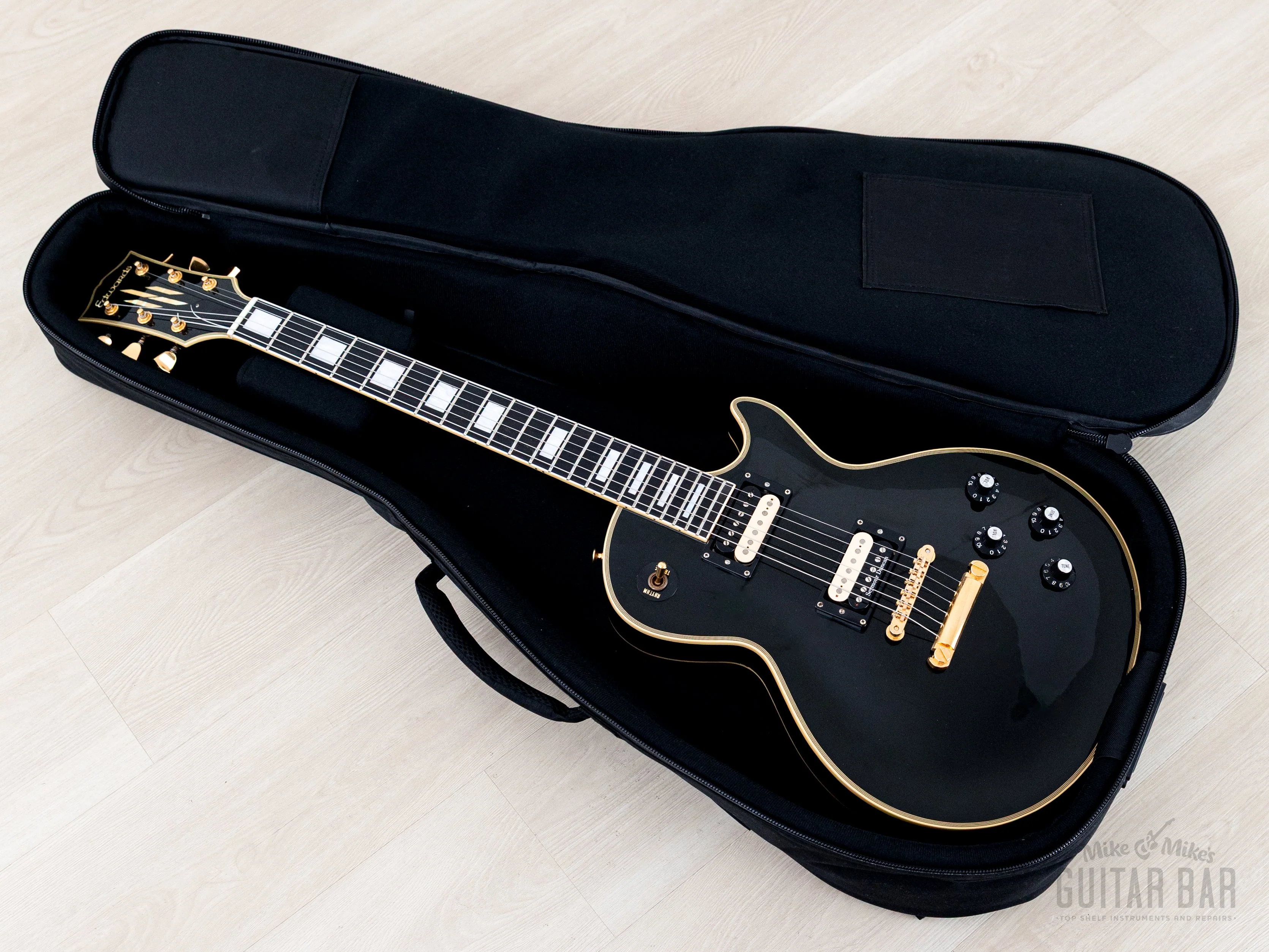 2000s Edwards by ESP E-LP-98LTC Custom Black Beauty, Ebony Nitro Lacquer w/ USA Seymour Duncans, Japan - Image 20