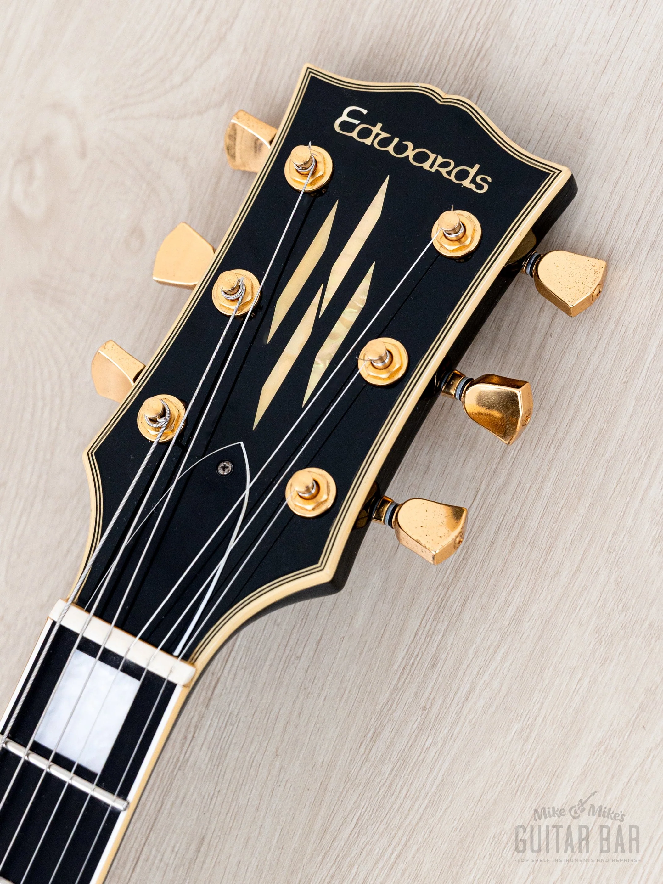 2000s Edwards by ESP E-LP-98LTC Custom Black Beauty, Ebony Nitro Lacquer w/ USA Seymour Duncans, Japan - Image 4